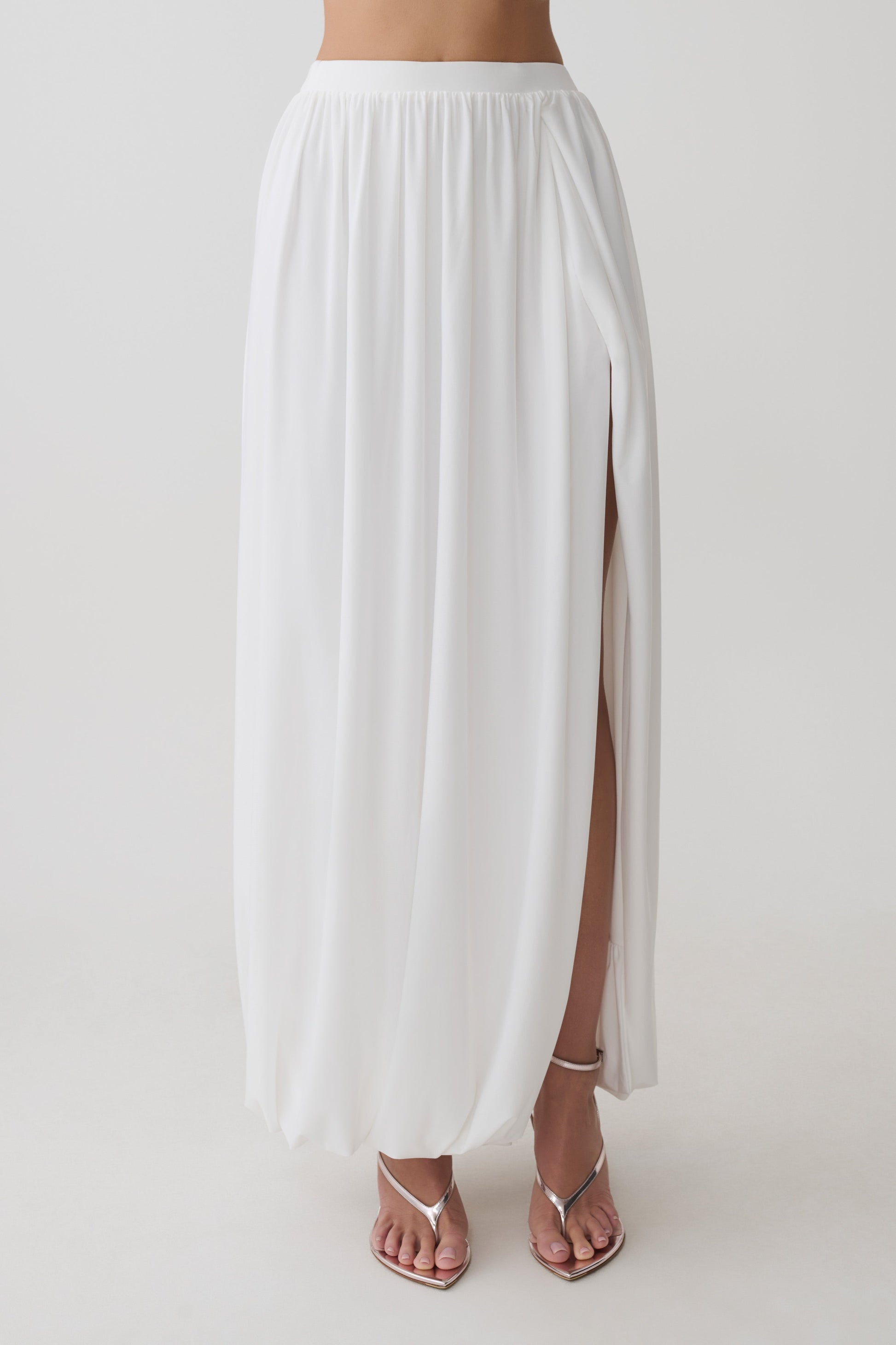 Banks Bubble Hem Midi Skirt - White #5