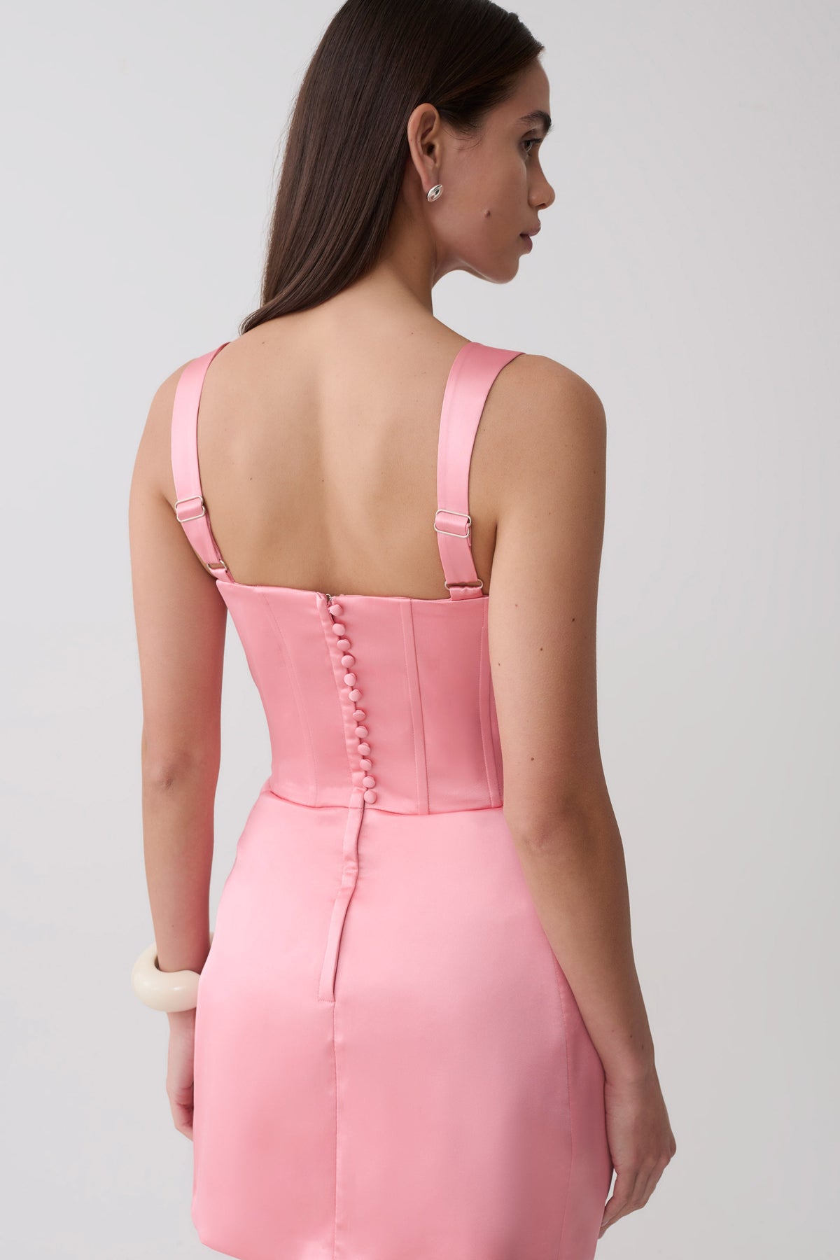 Isabel Satin Corset Mini Dress - Pink #3