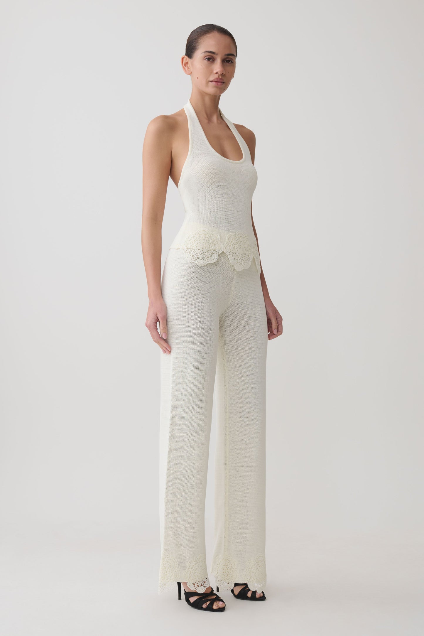 Salley Crochet Pants - Ivory