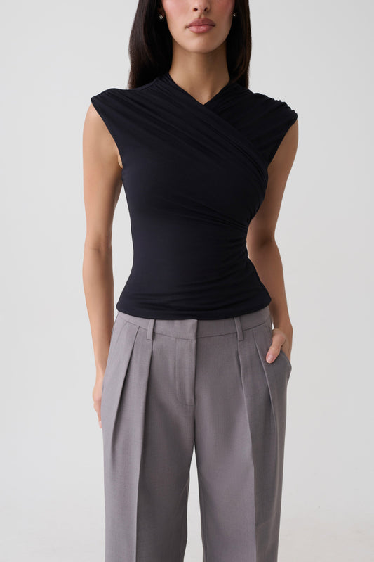 Kilo Crossover Jersey Top - Black