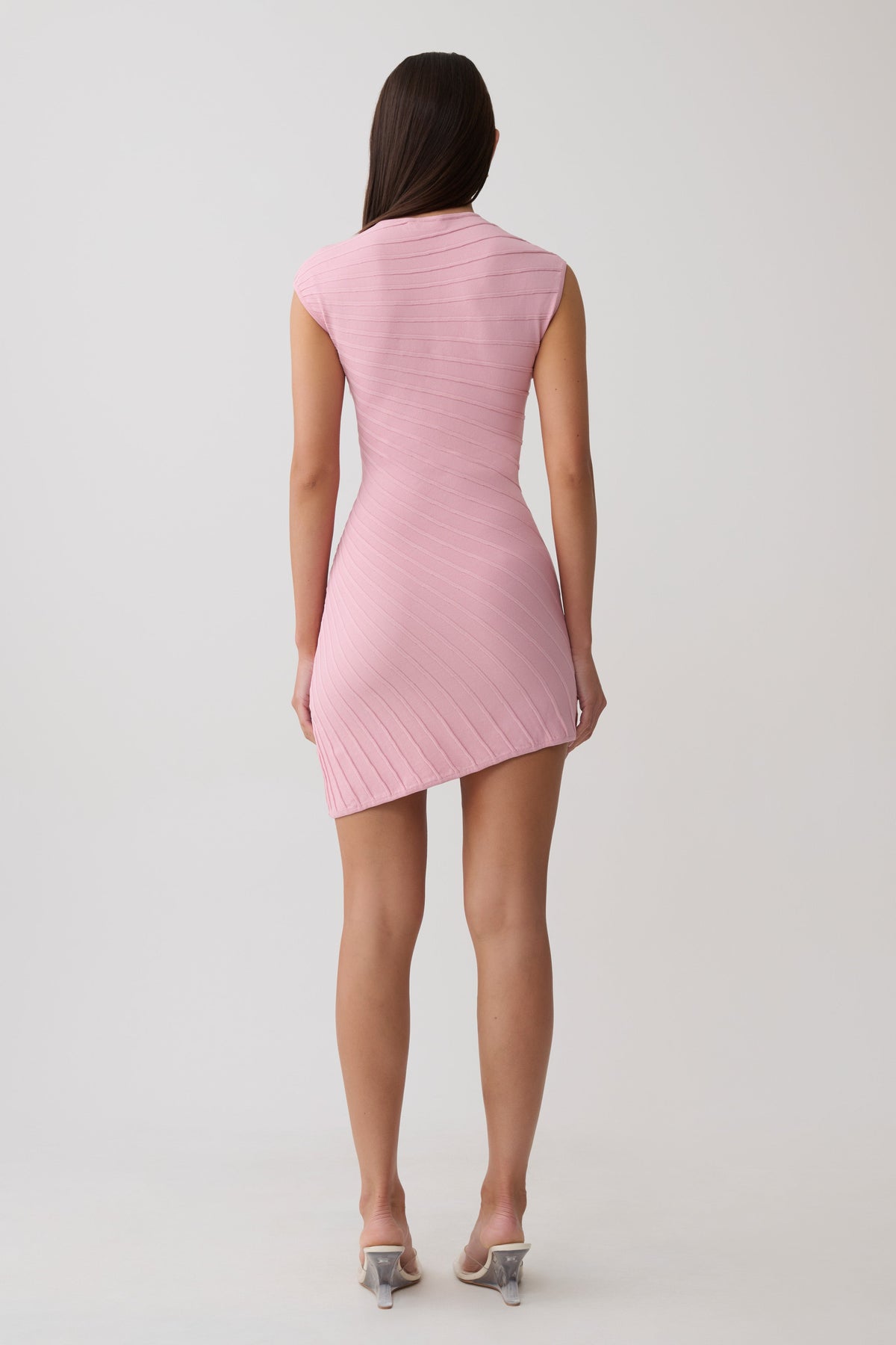 Posy Ribbed Sleeveless Mini Dress - Pink #2