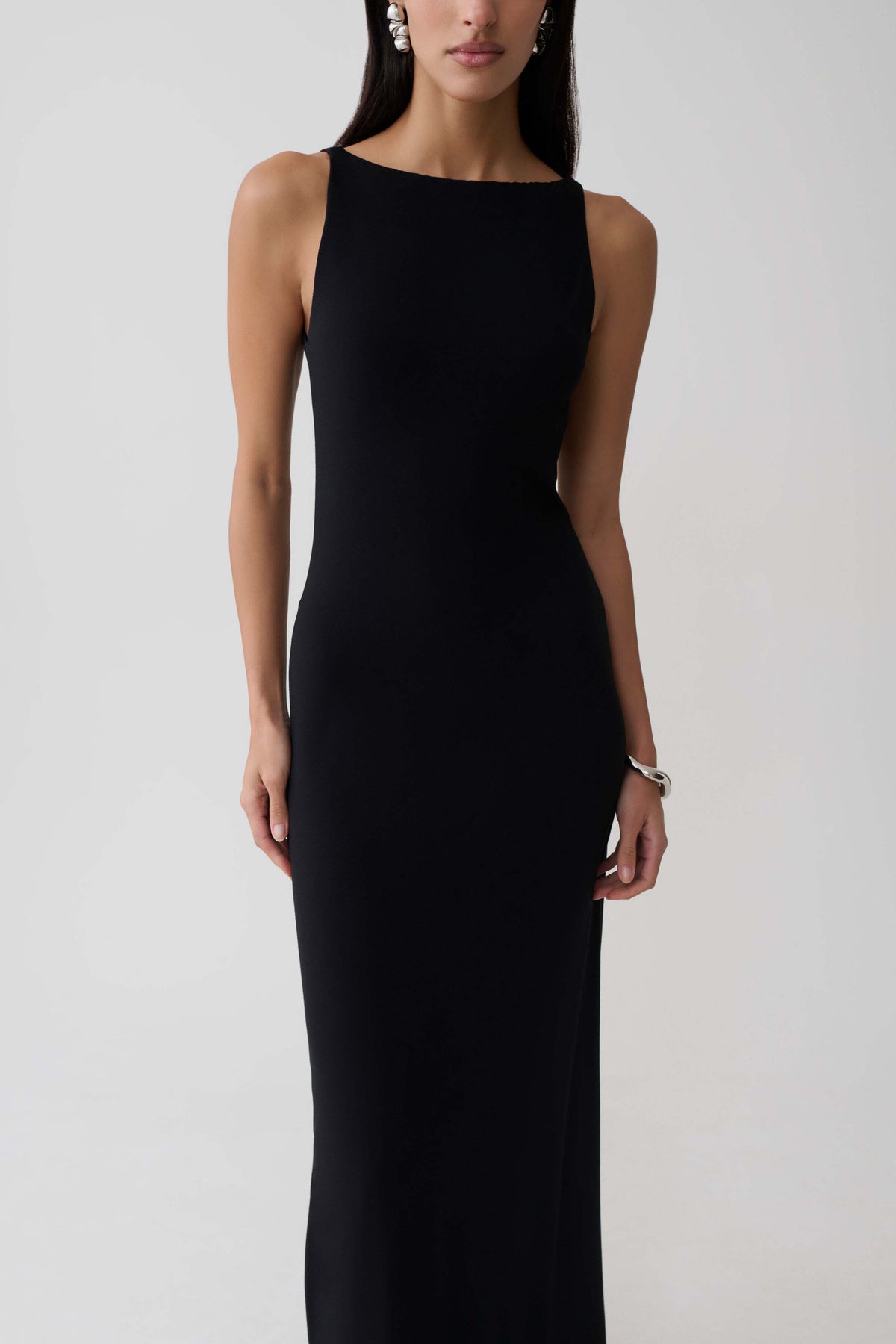 Yura Backless Twist Maxi Dress - Black #3