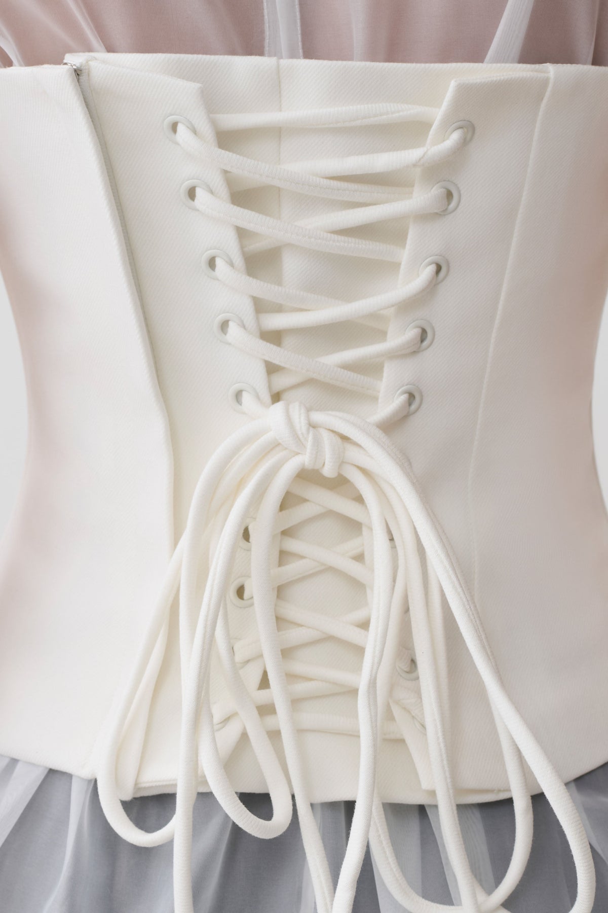 Belle Corset Sheer Short Sleeve Top - Ivory #5