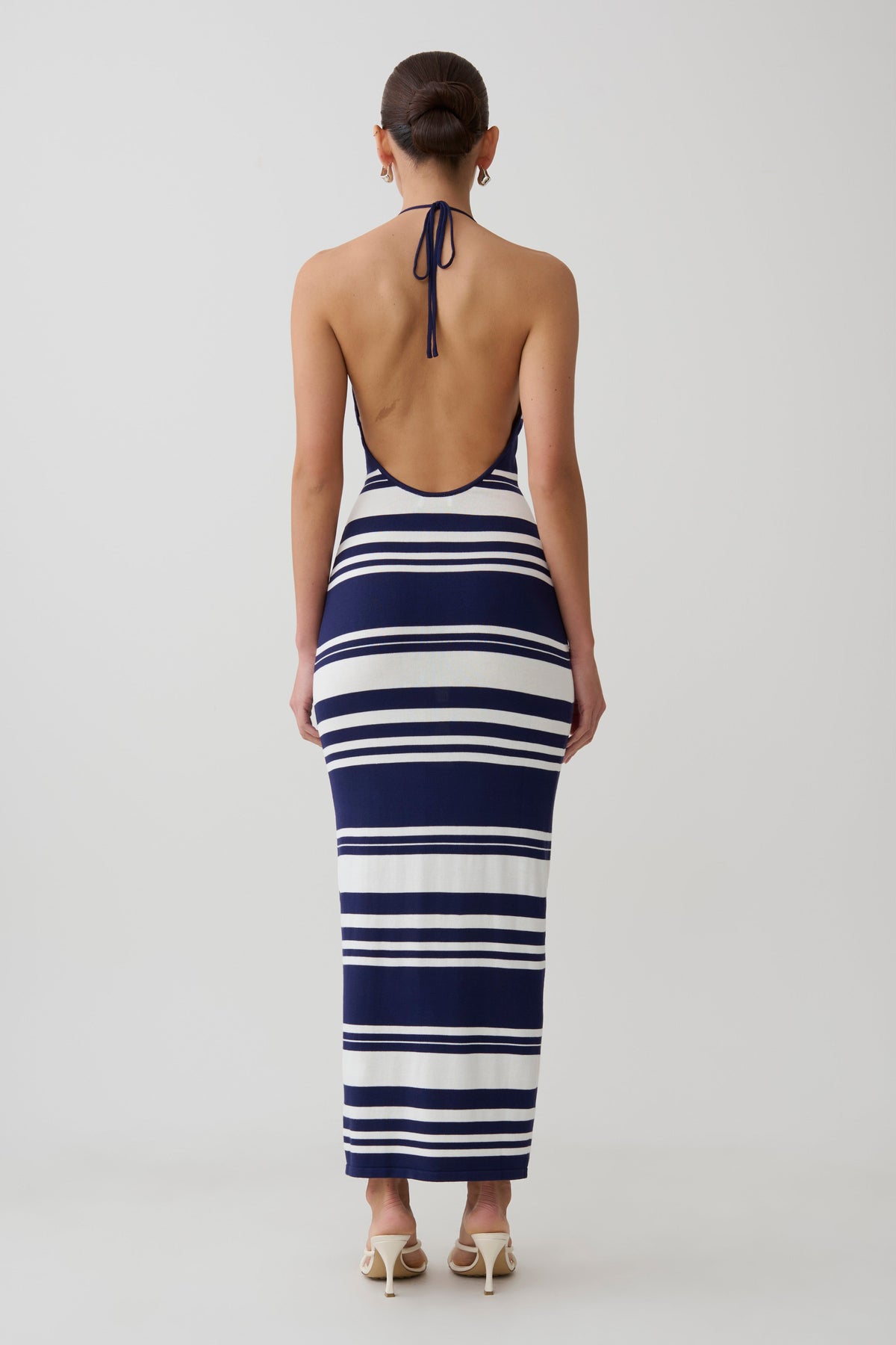 Brienne Stripe Midi Dress - Navy/Ivory #2