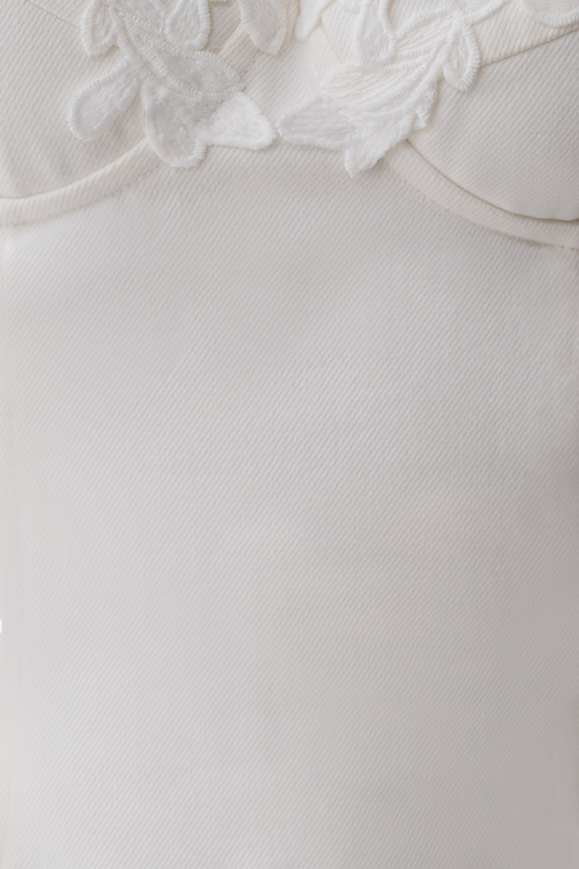 Emary Applique Denim Bustier Mini Dress - White #7