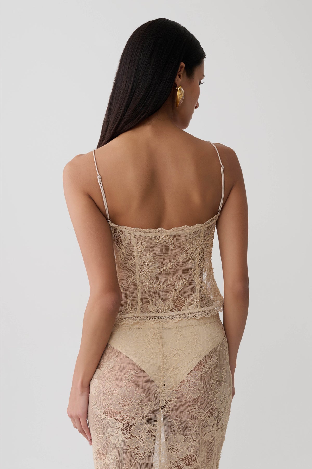 Marcelle Sweetheart Lace Top - Blush Rose Gold #2