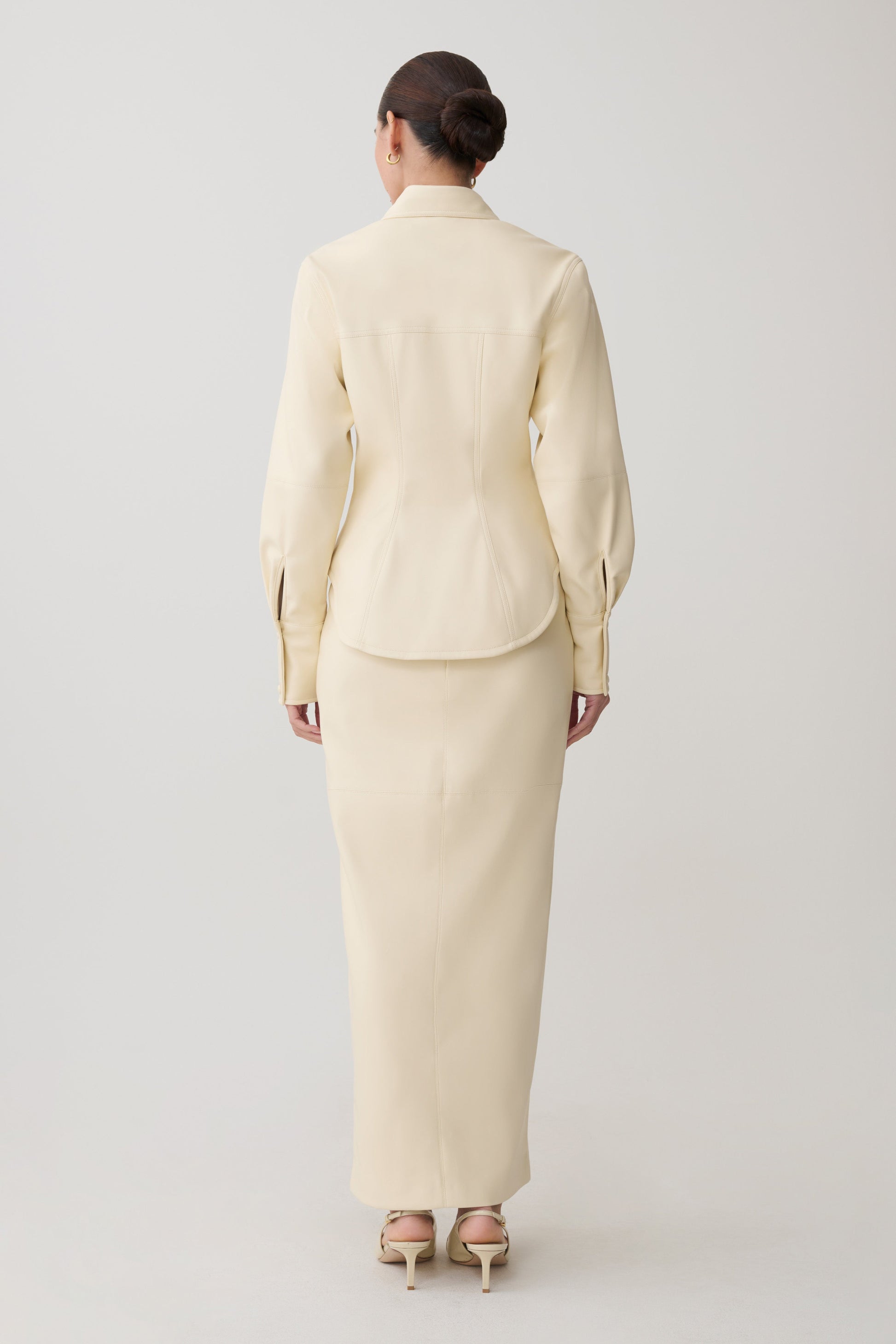 Winslet Faux Leather Shirt - Bone #6