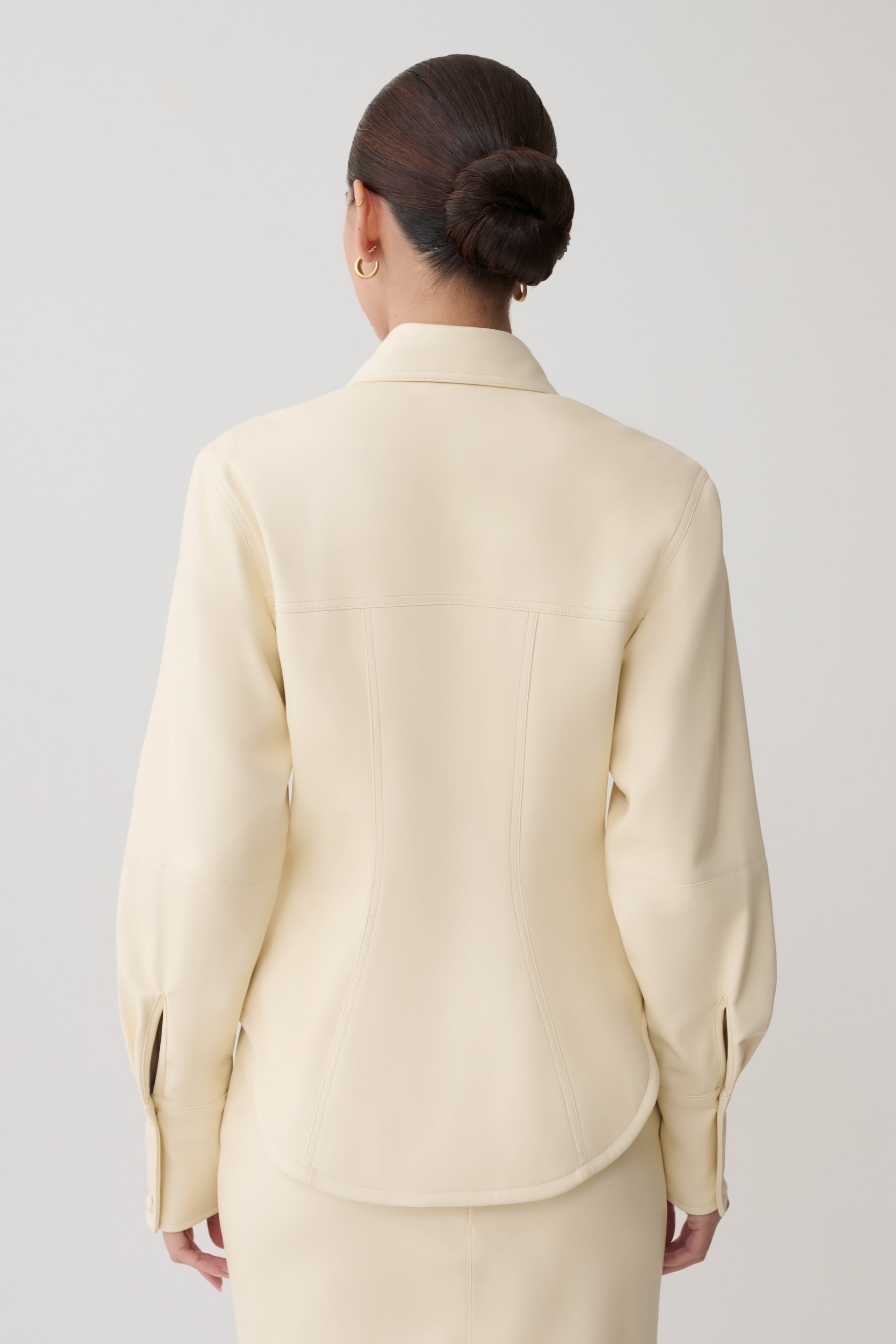 Winslet Faux Leather Shirt - Bone #2