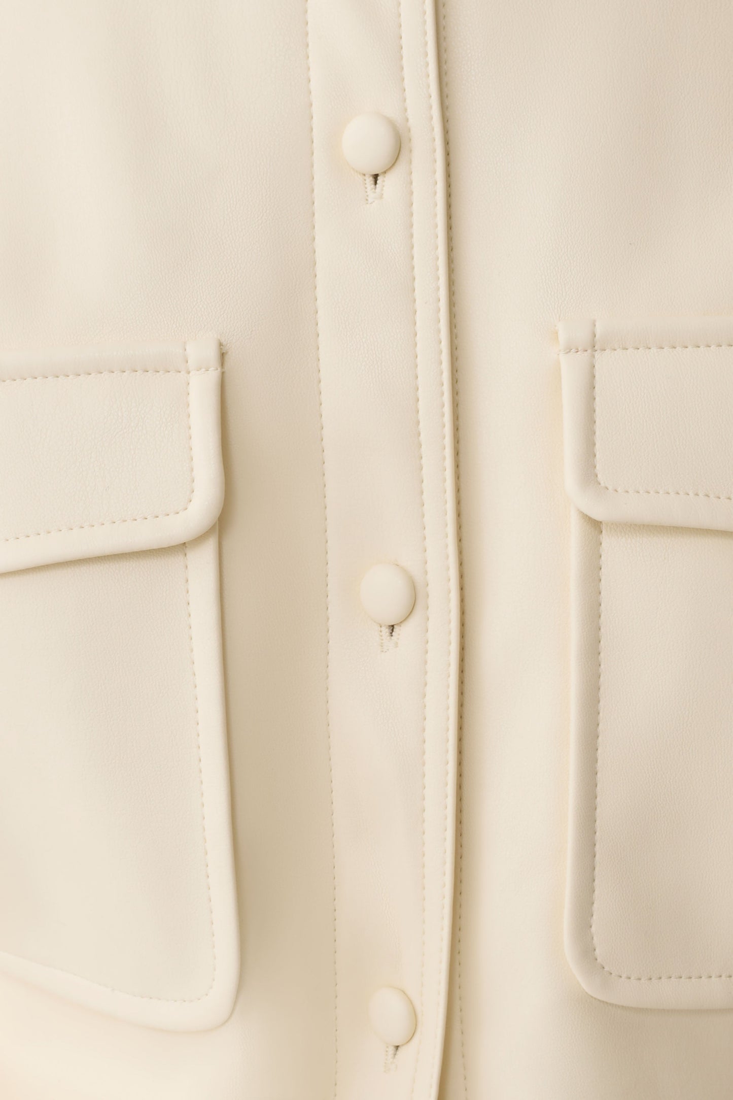 Winslet Faux Leather Shirt - Bone