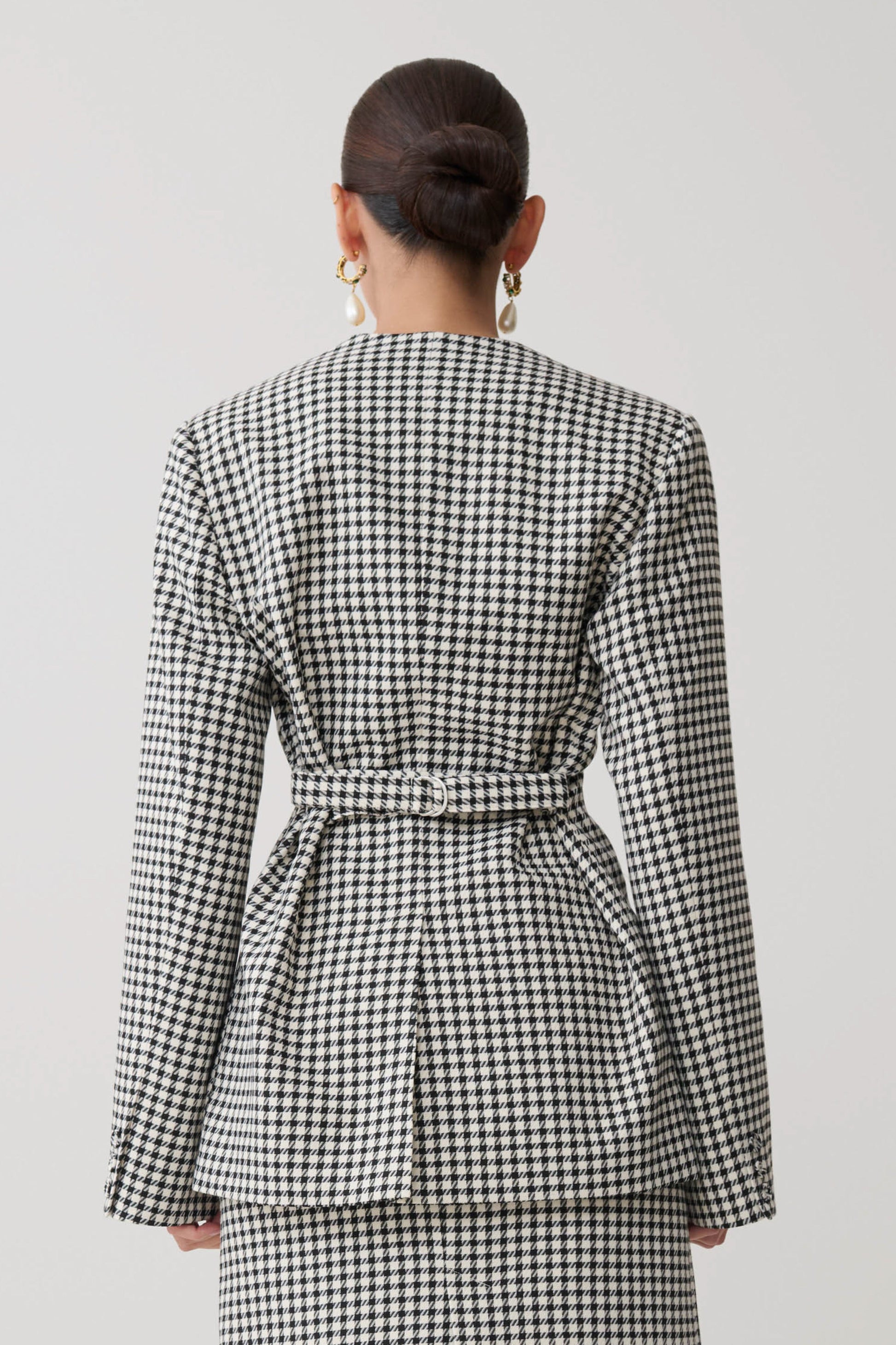 Darcie Drop Shoulder Suiting Blazer - Houndstooth #4