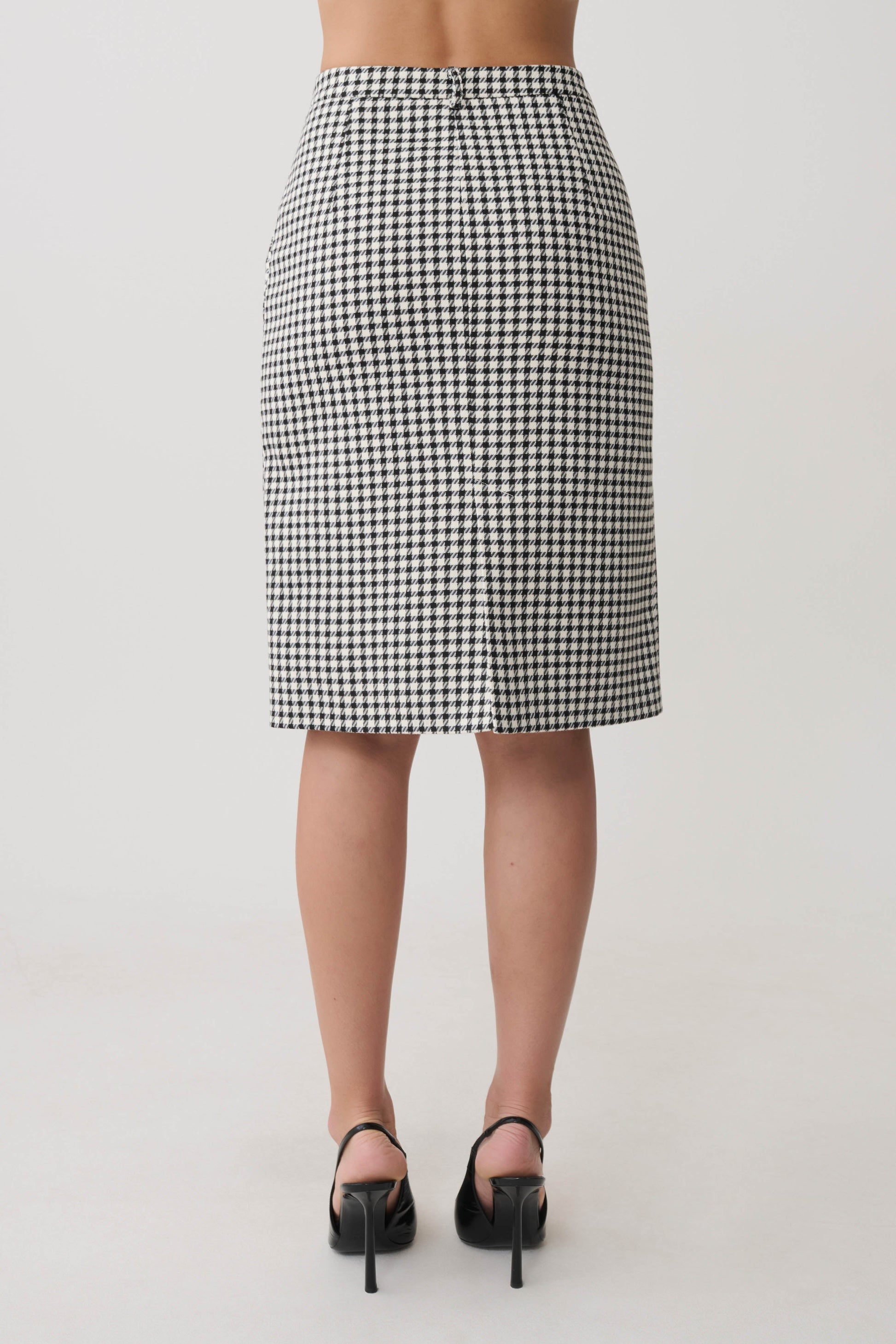 Amelie Tweed Midi Skirt - Houndstooth #10