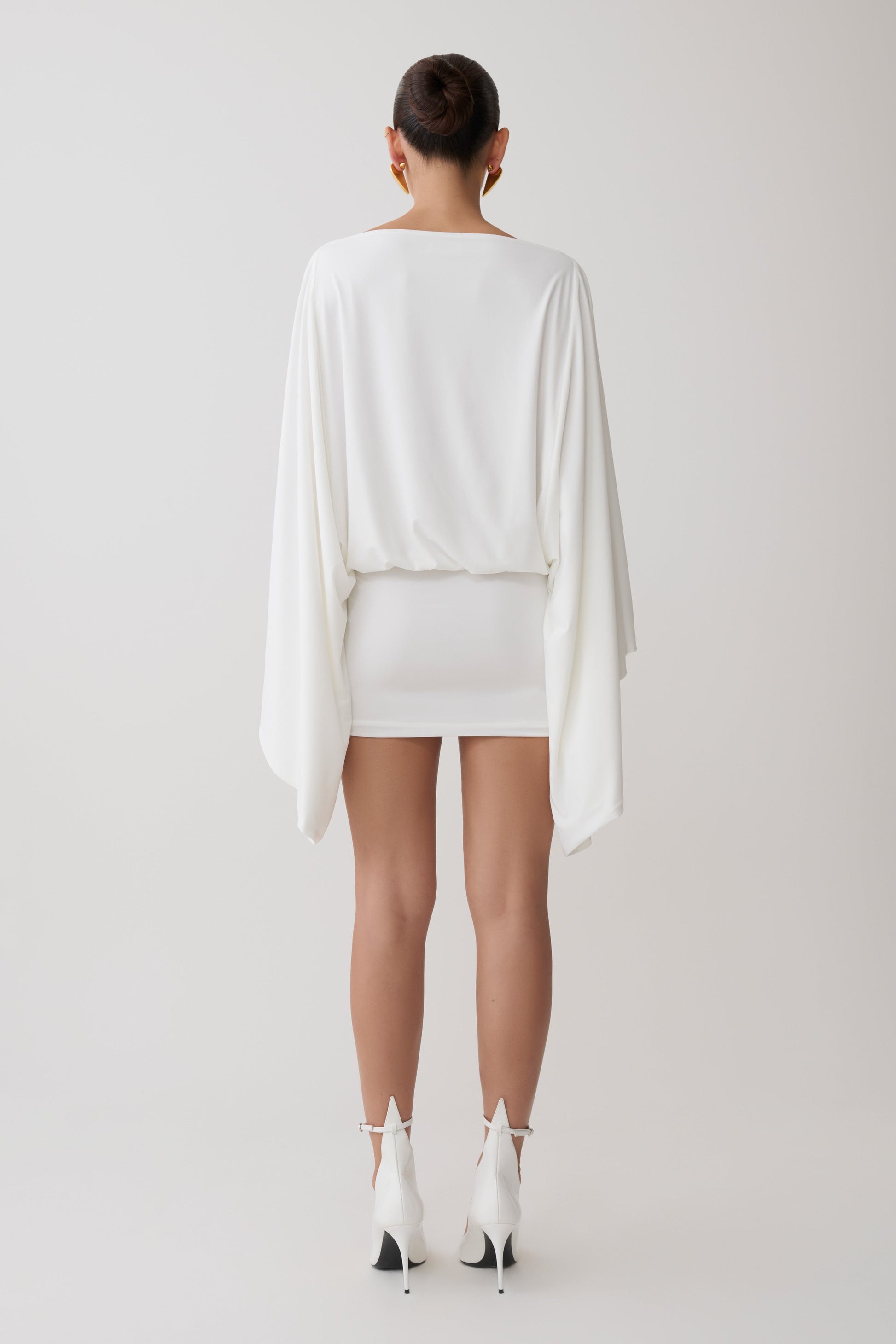 Jessy Draped Mini Dress - Ivory #2