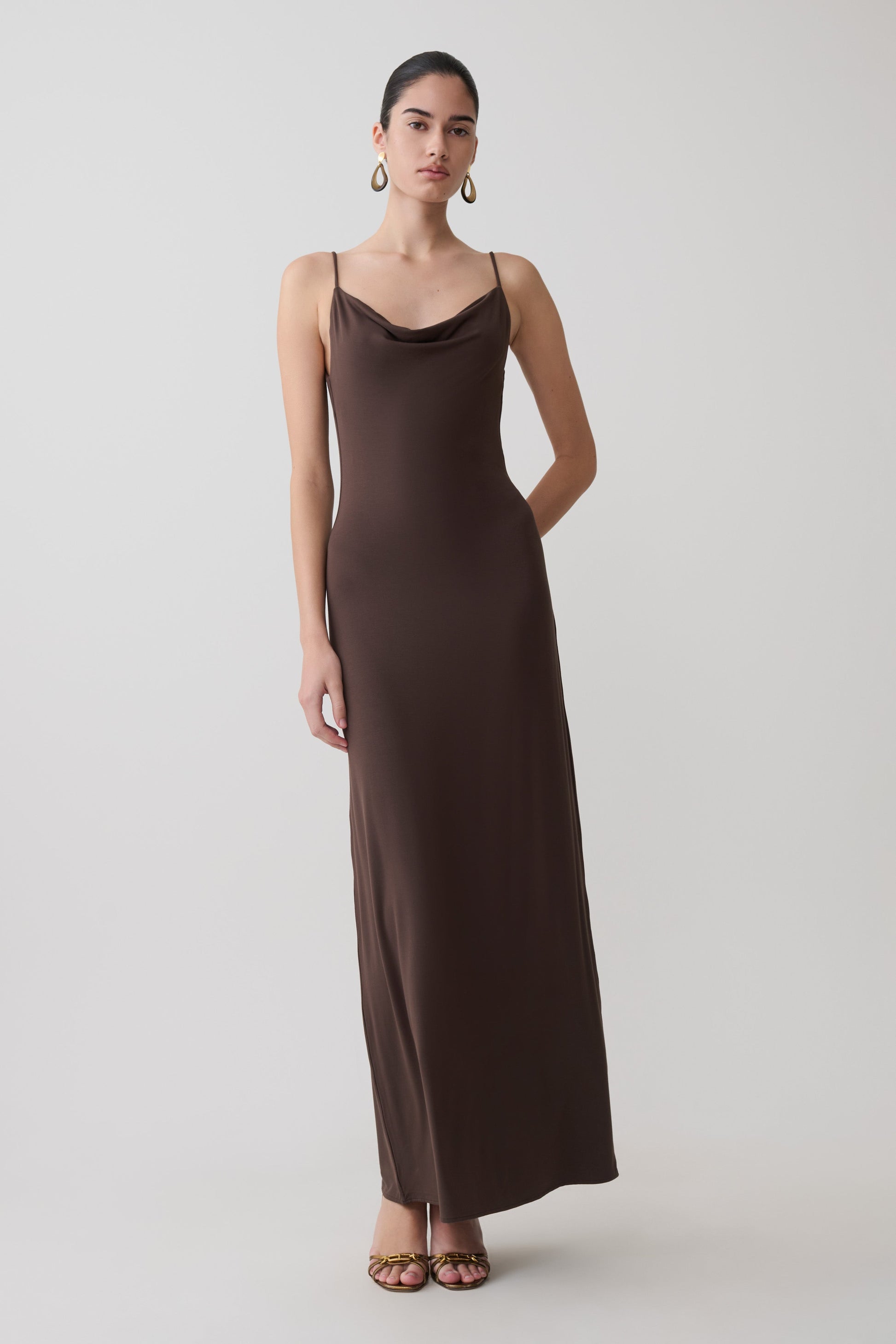 Joni Cowl Maxi Dress - Bitter Chocolate #6