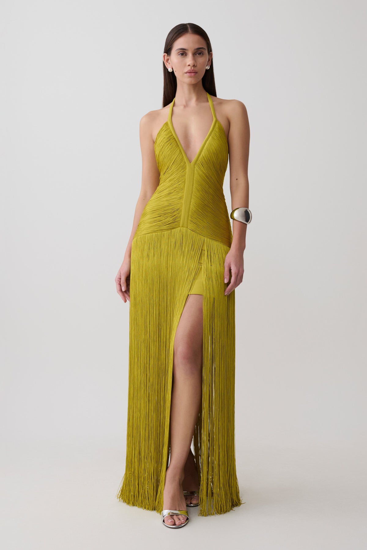 Tiffany Fringe Maxi Dress - Chartreuse #10