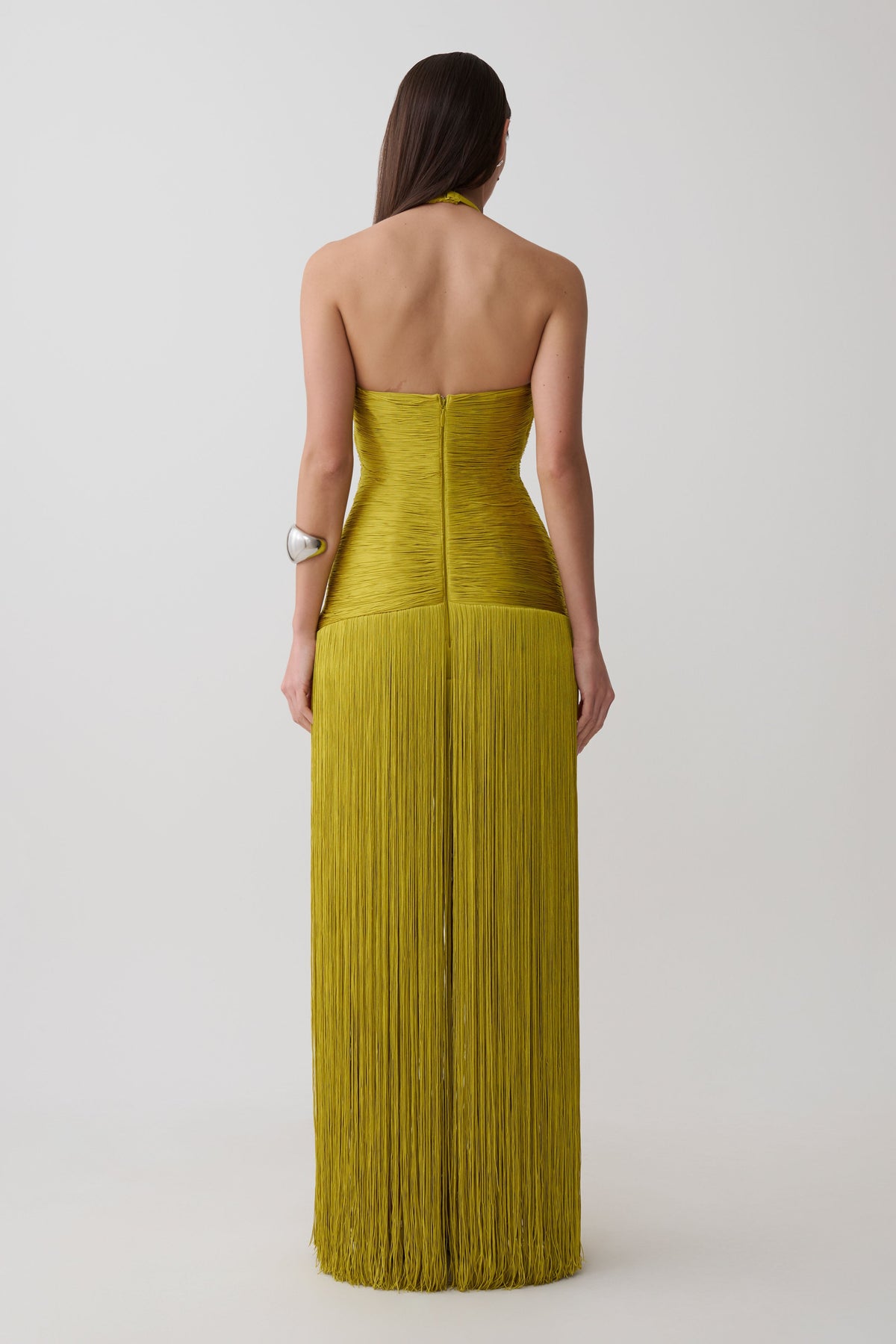 Tiffany Fringe Maxi Dress - Chartreuse #4