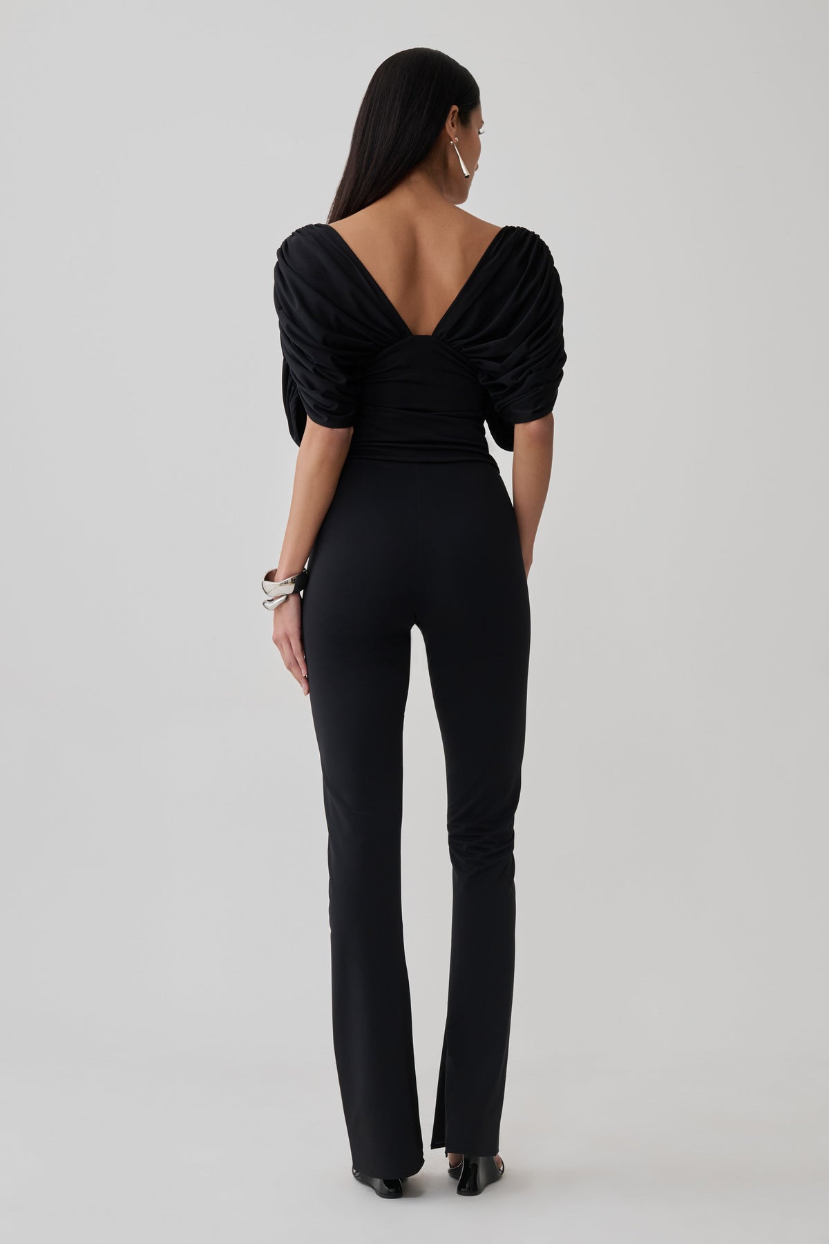 Aerin Gathered Bodice Top - Black #7
