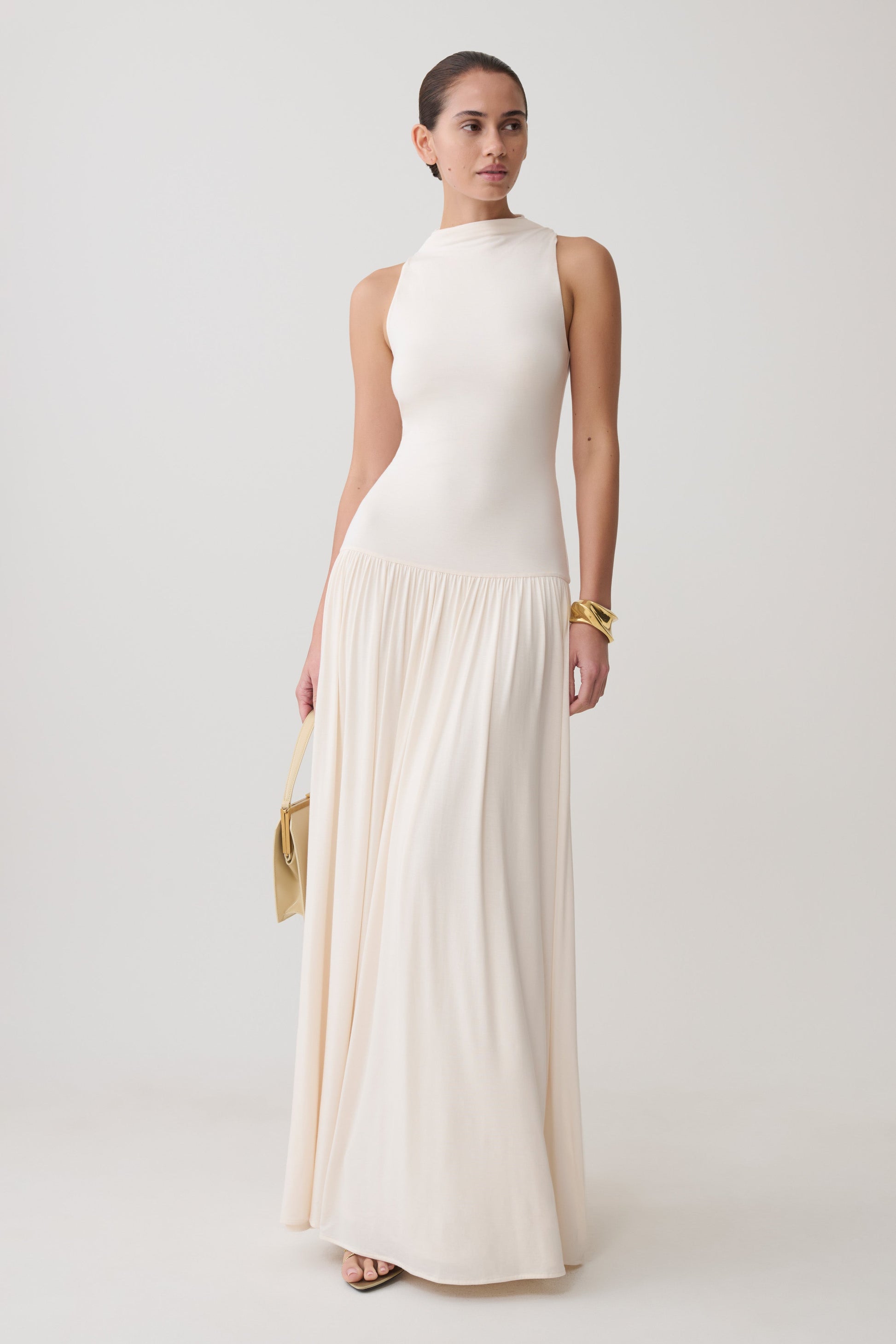 Zsela High Neck Modal Maxi Dress - Ivory #5