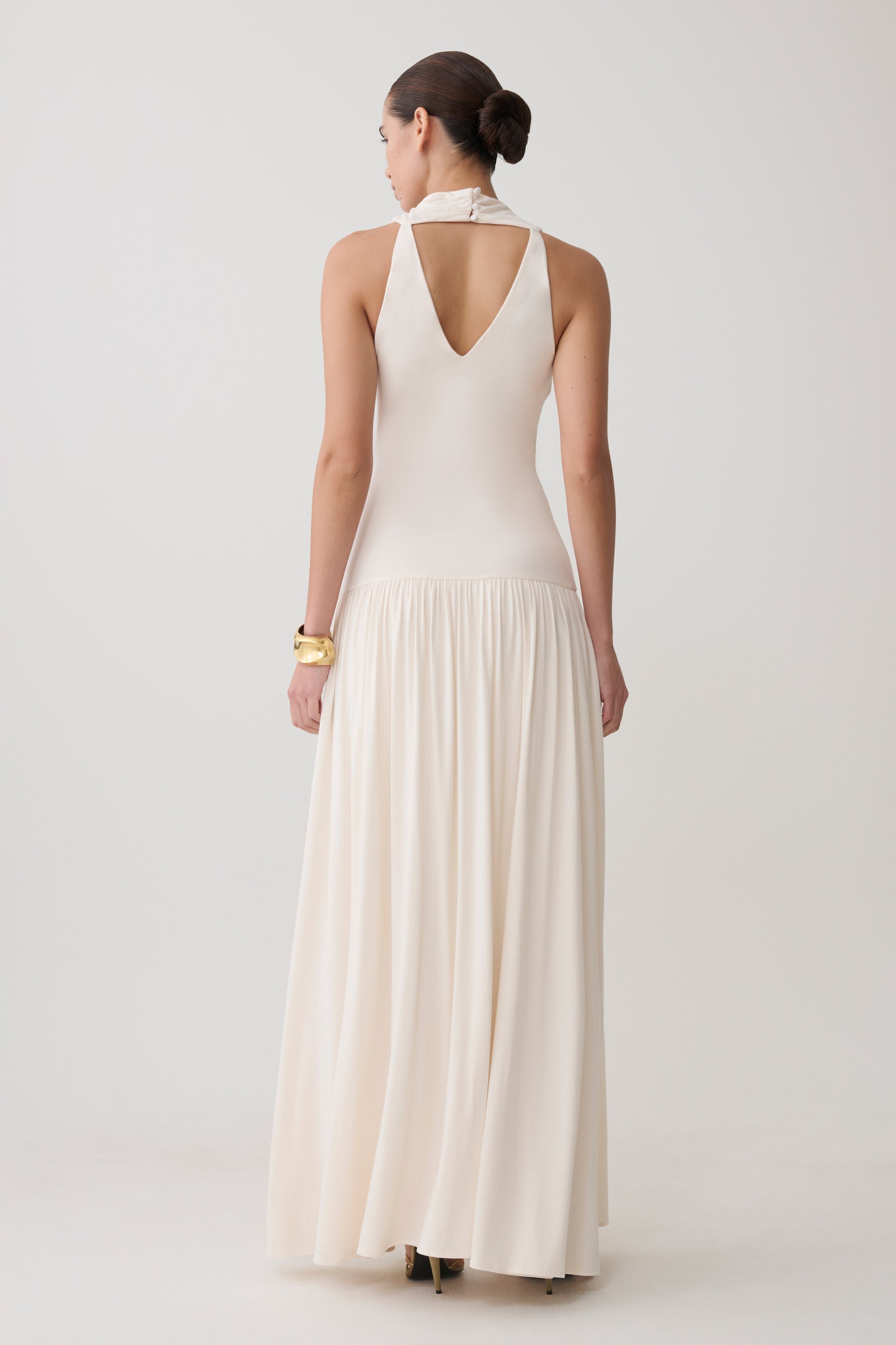 Zsela High Neck Modal Maxi Dress - Ivory #2