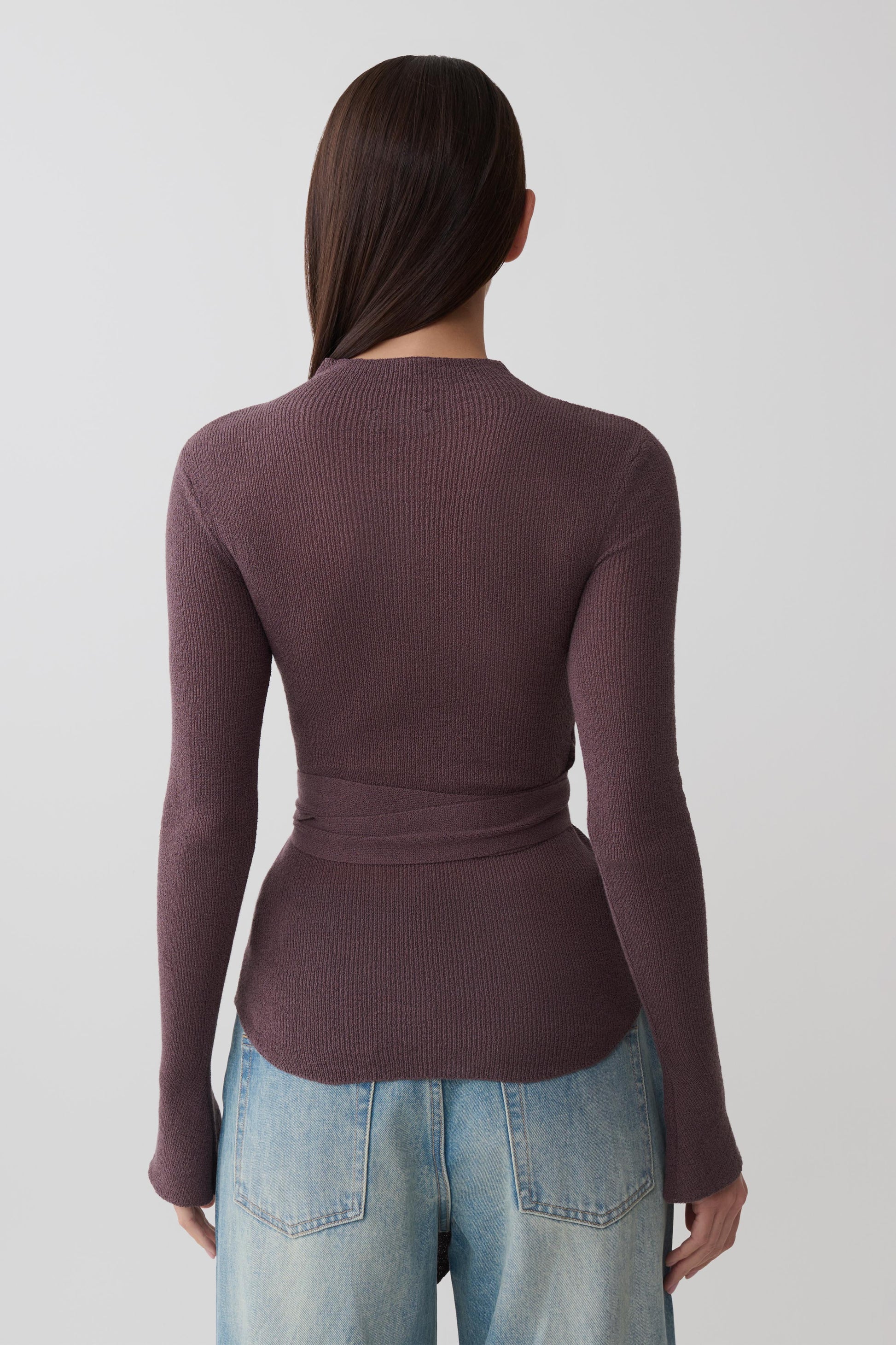 Lawson Wrap Knit Long Sleeve Top - Peppercorn #2