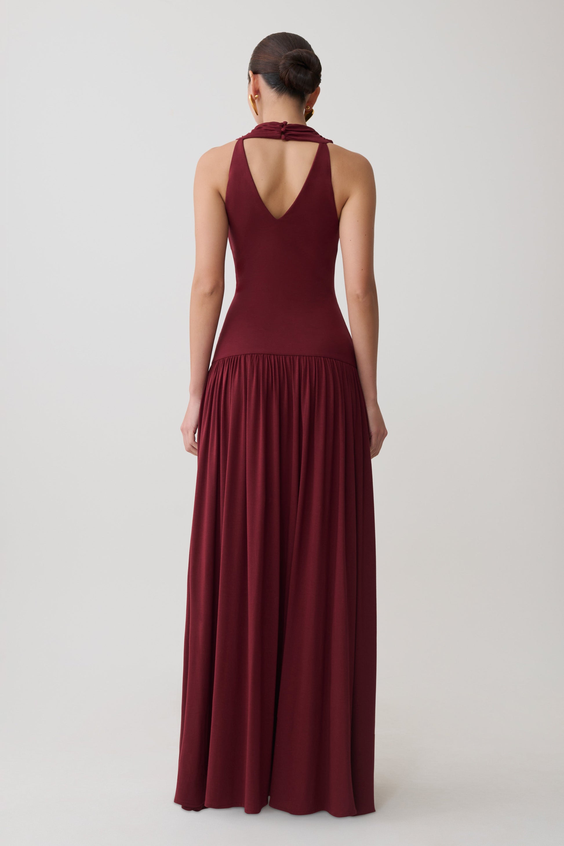 Zsela High Neck Modal Maxi Dress - Wine #2