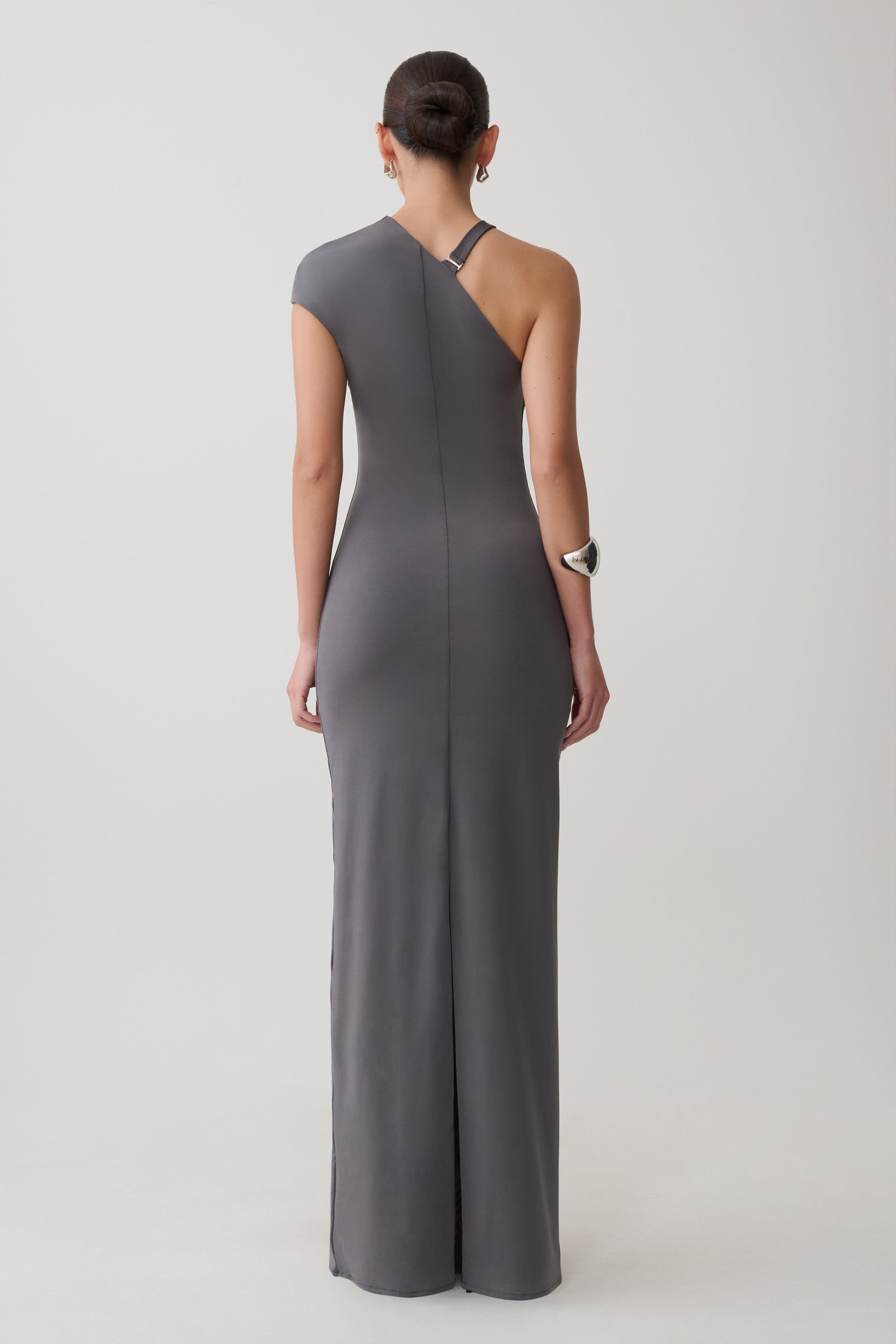 Oden Slinky Maxi Dress With Hardware - Grey #2