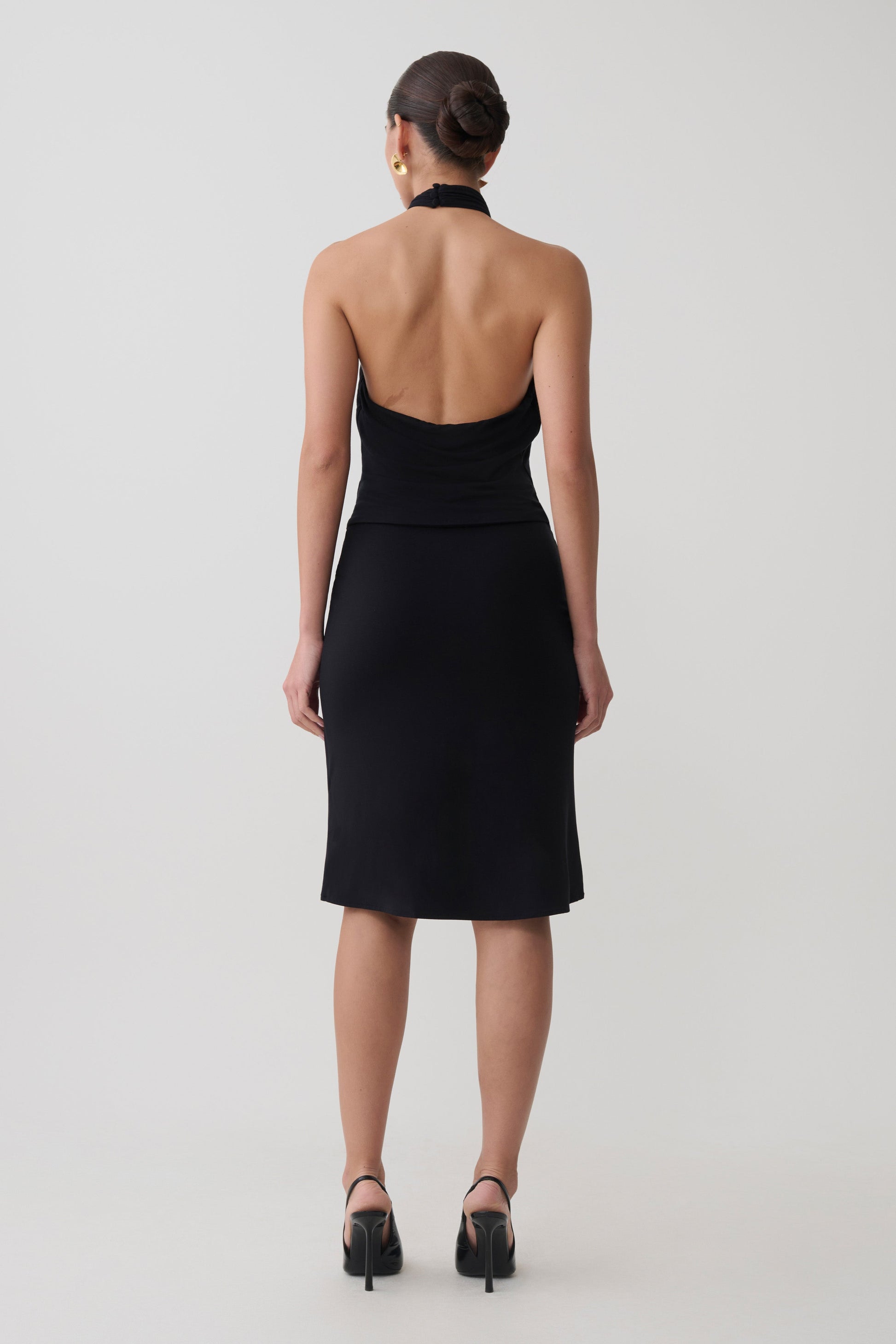 Maki Viscose Sleeveless Halter Top - Black #5