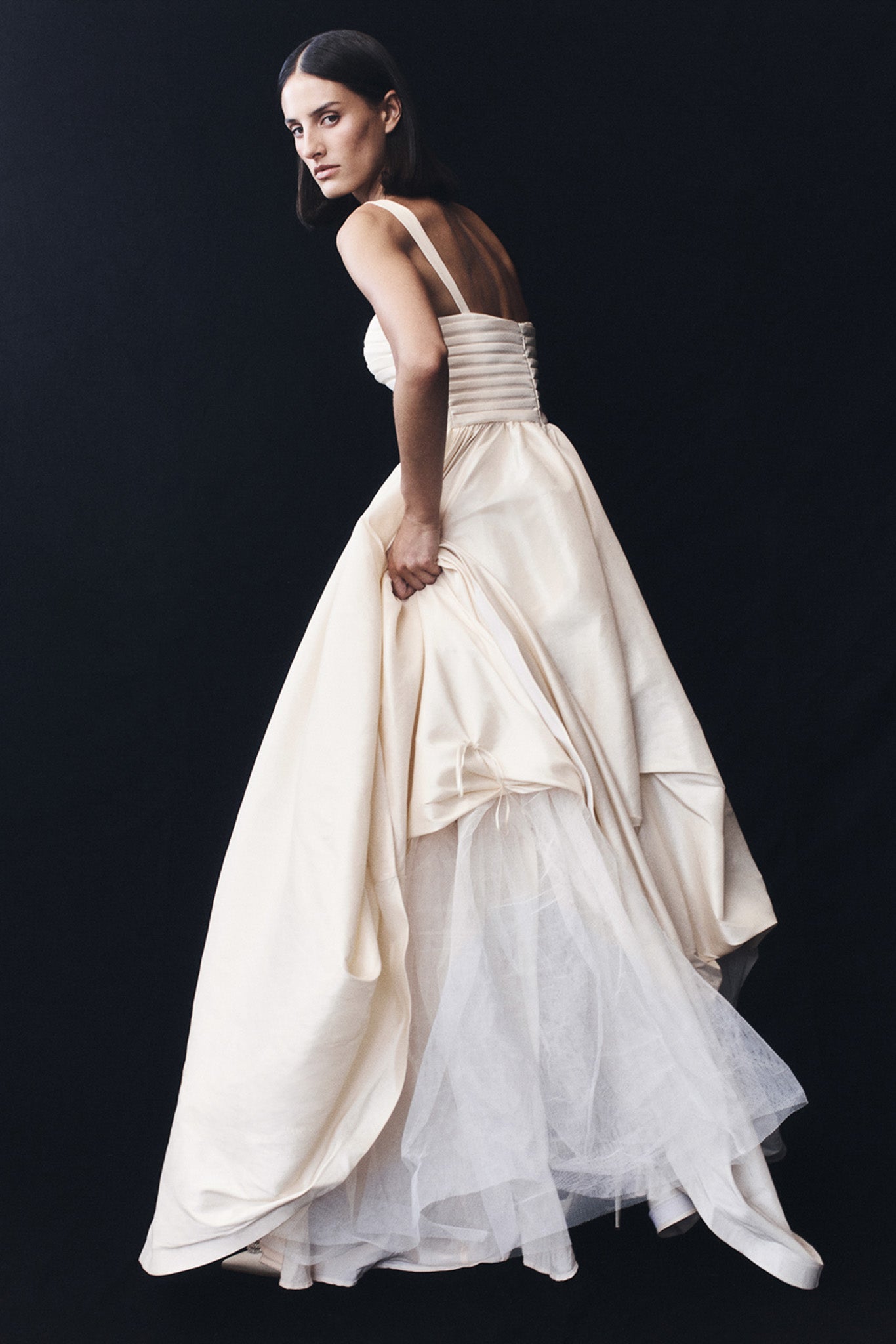 Carla Ruched Gown - Cream Ivory #8