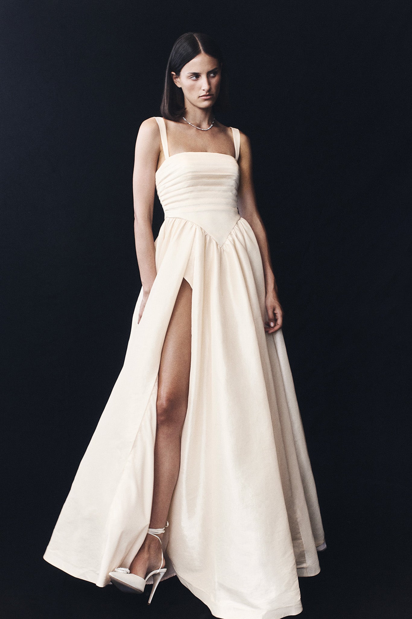 Carla Ruched Gown - Cream Ivory #6