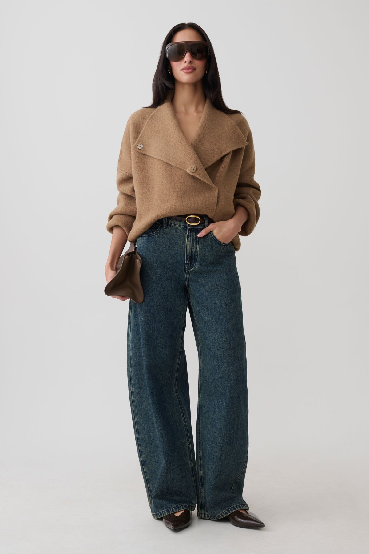 Brittany Blouson Knit Cardigan - Camel #3