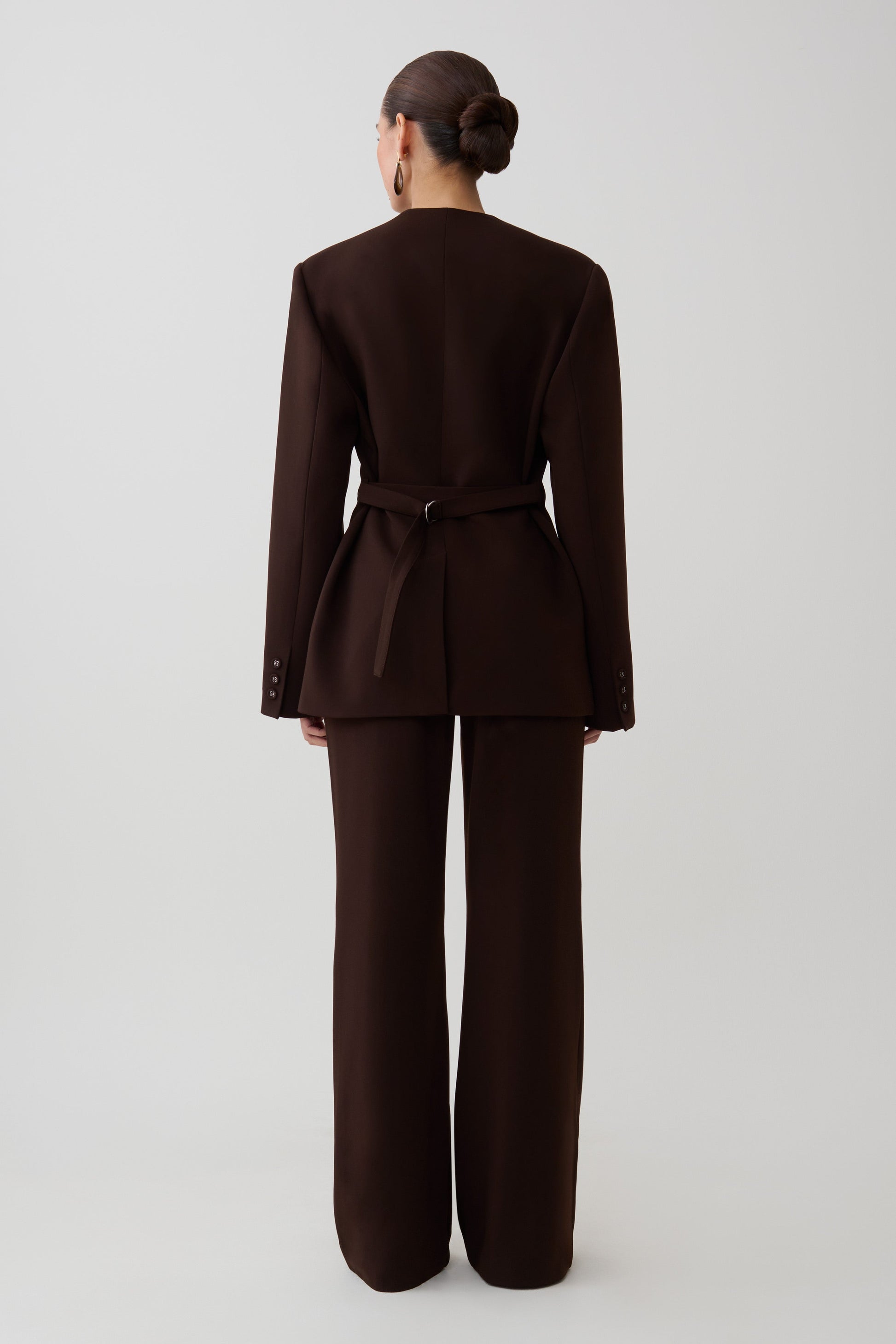 Darcie Fit And Flare Suiting Pants - Dark Chocolate #2