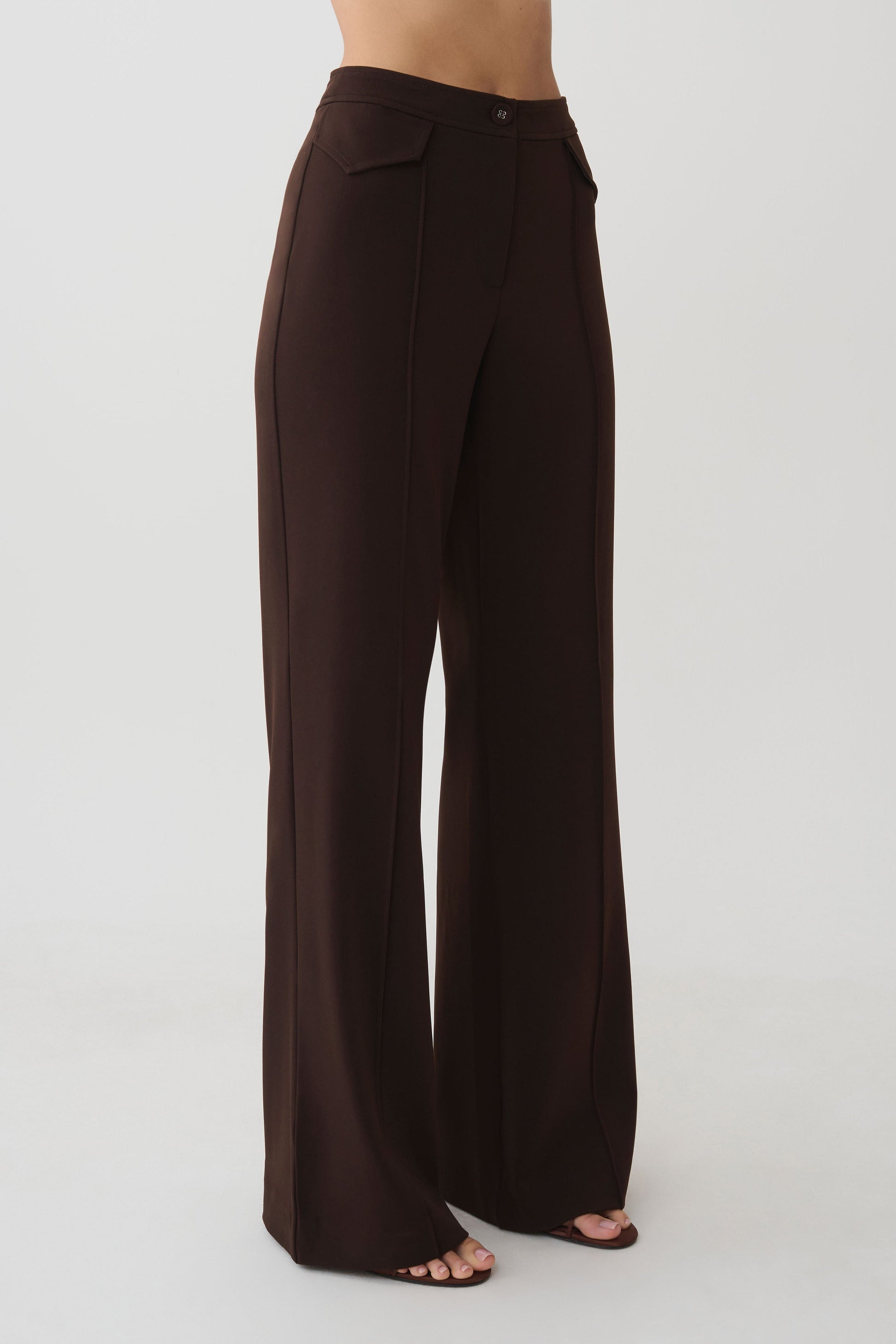 Darcie Fit And Flare Suiting Pants - Dark Chocolate #5