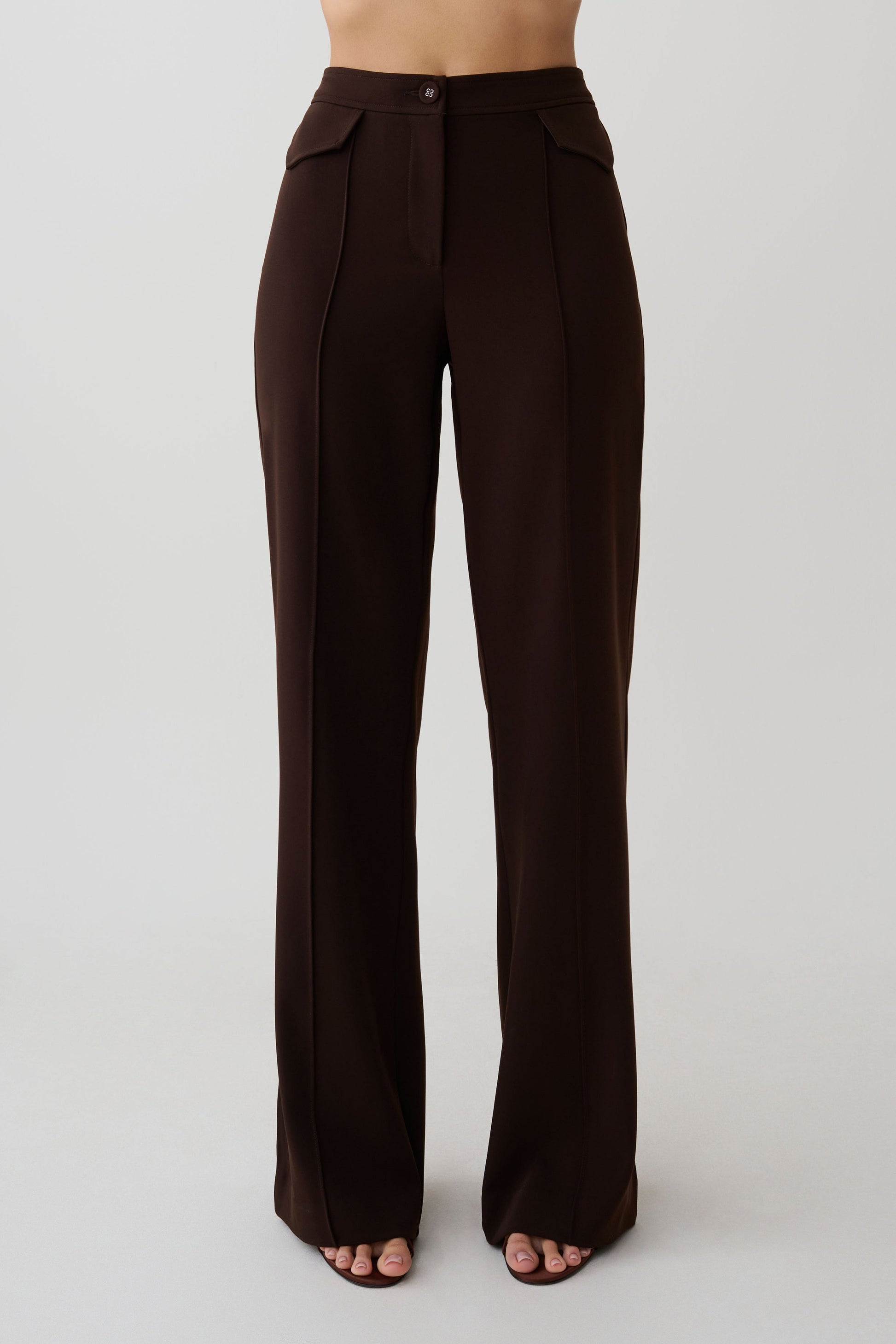 Darcie Fit And Flare Suiting Pants - Dark Chocolate #7