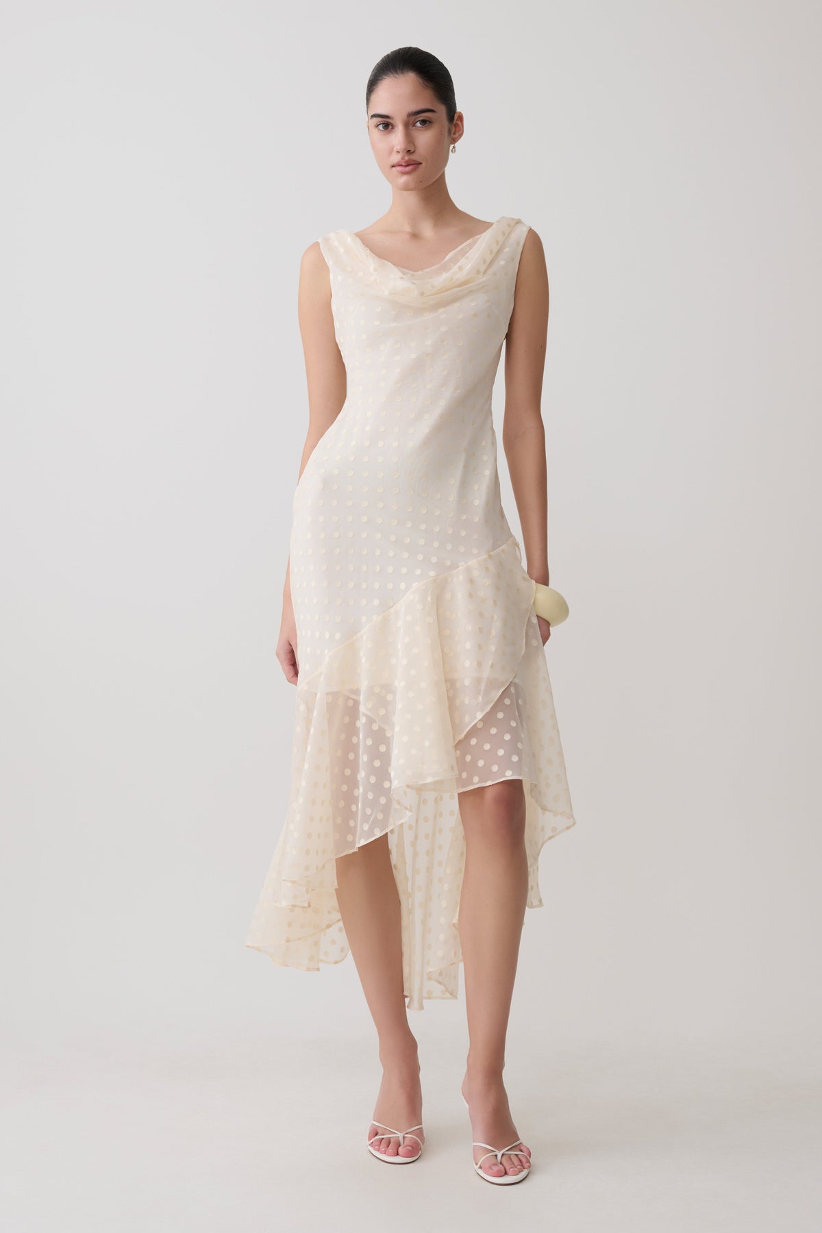 Lilah Devore Midi Dress - Ivory