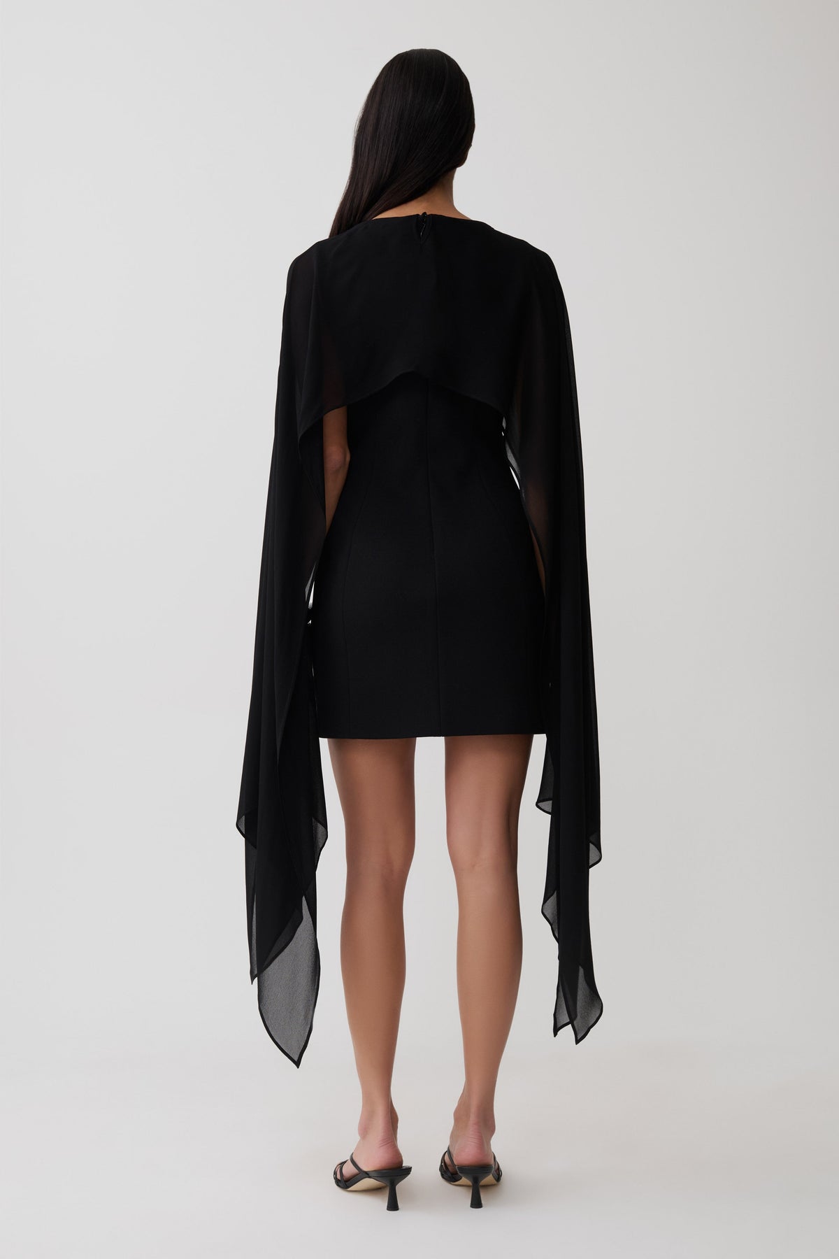 Triana Chiffon Overlay Mini Dress - Black #2