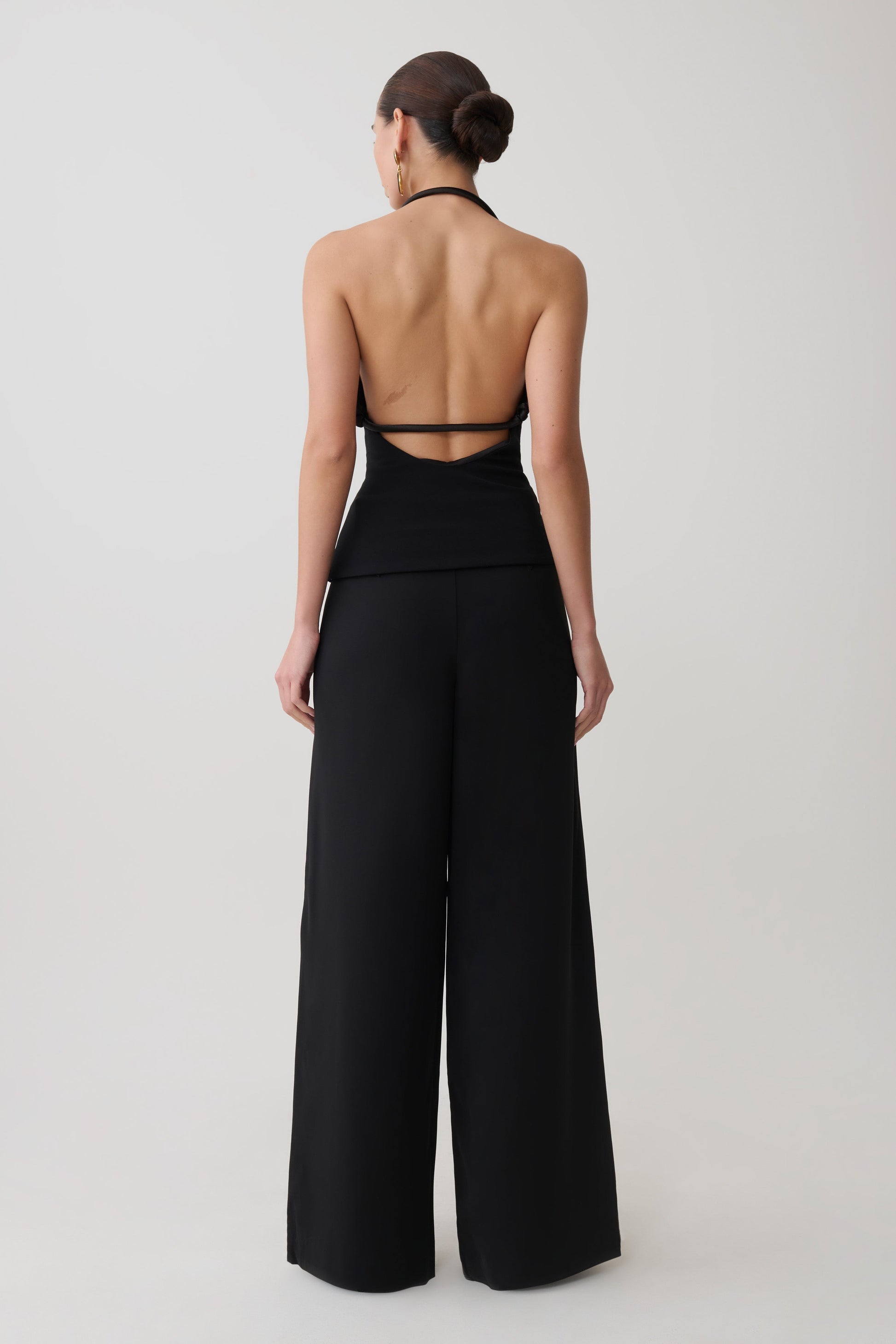 Gracie Halter Neck Asymmetrical Top - Black #6