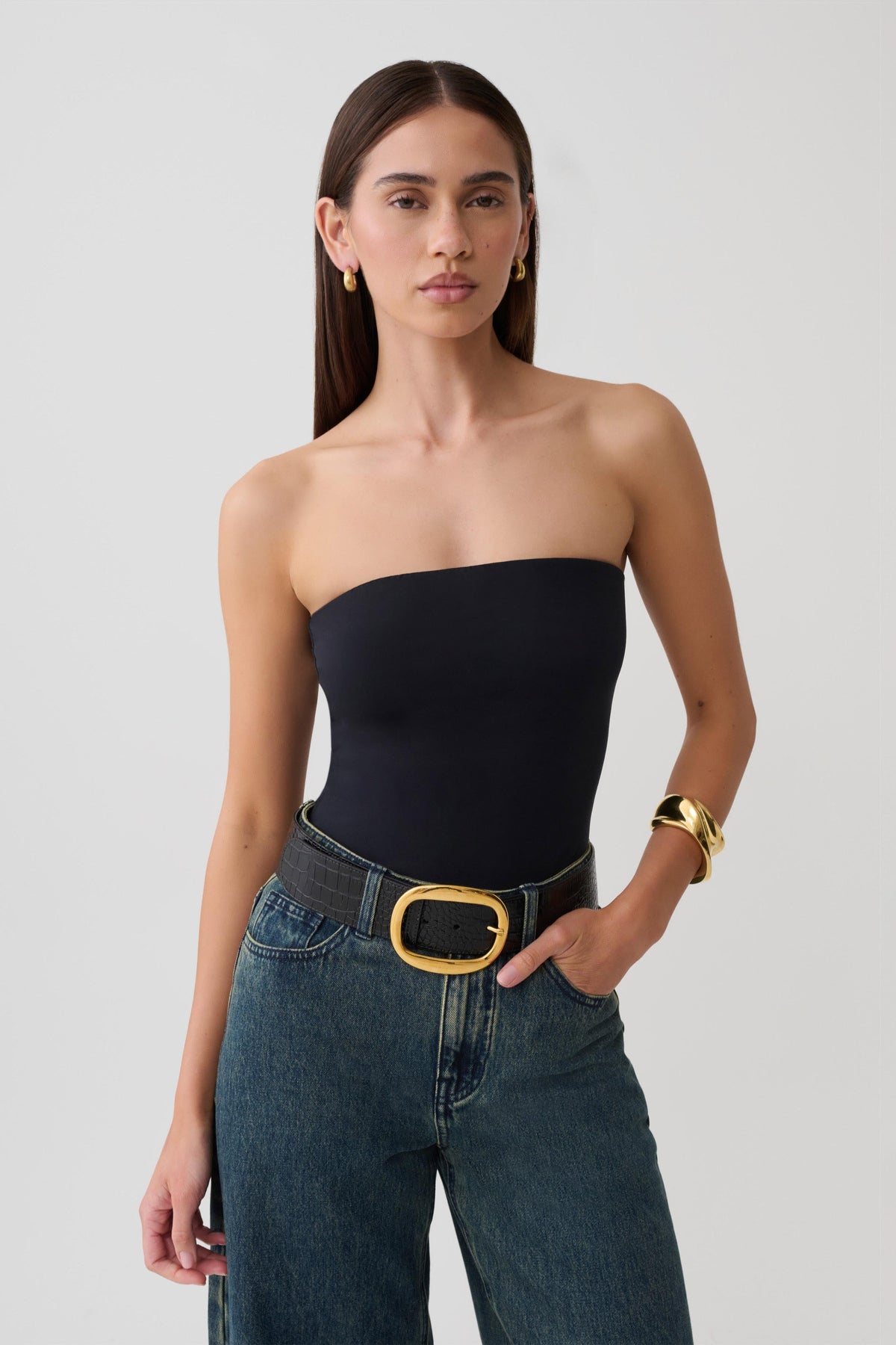 Harley Strapless Bandeau Top - Black