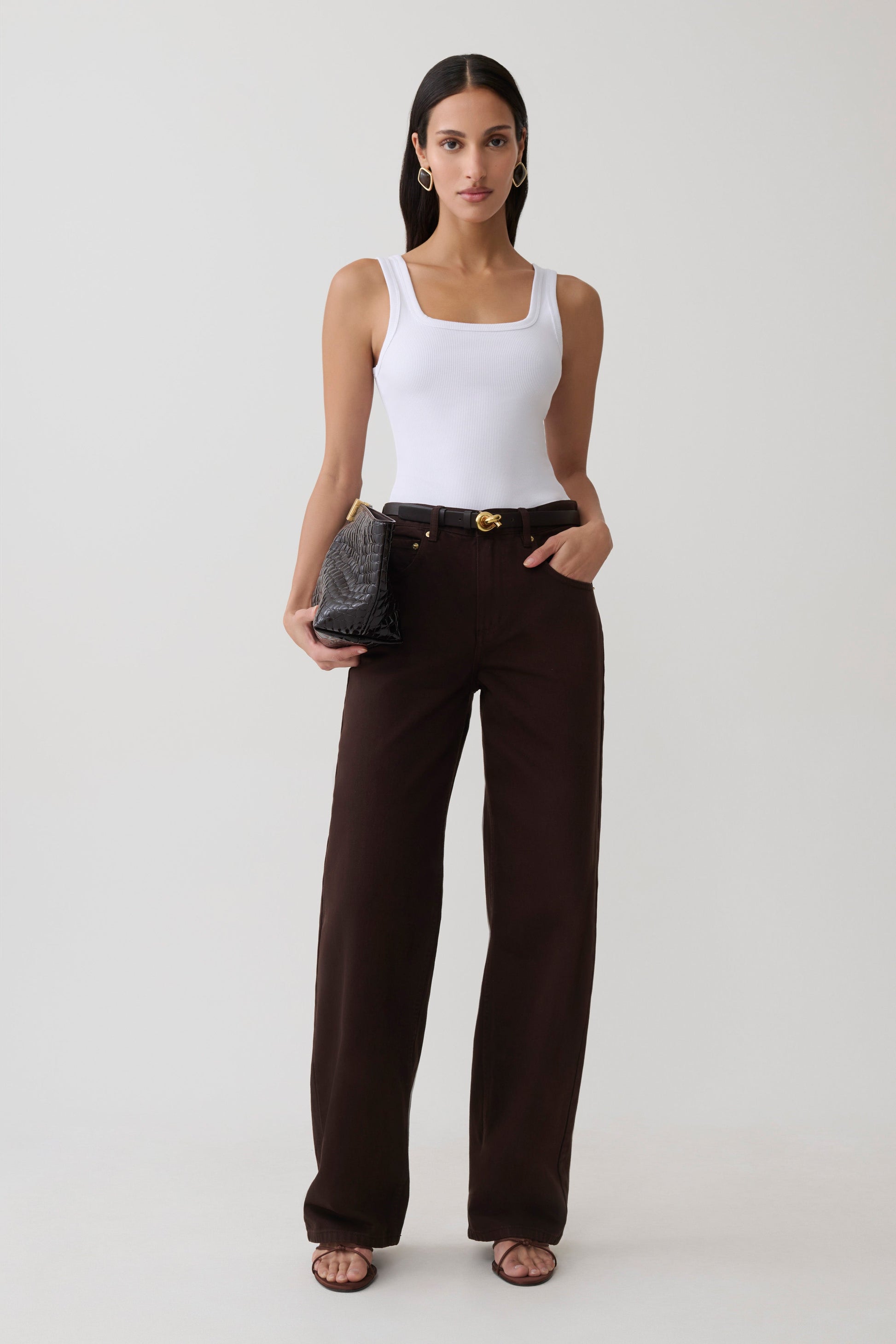 Ismay Square Neck Tank - White #6