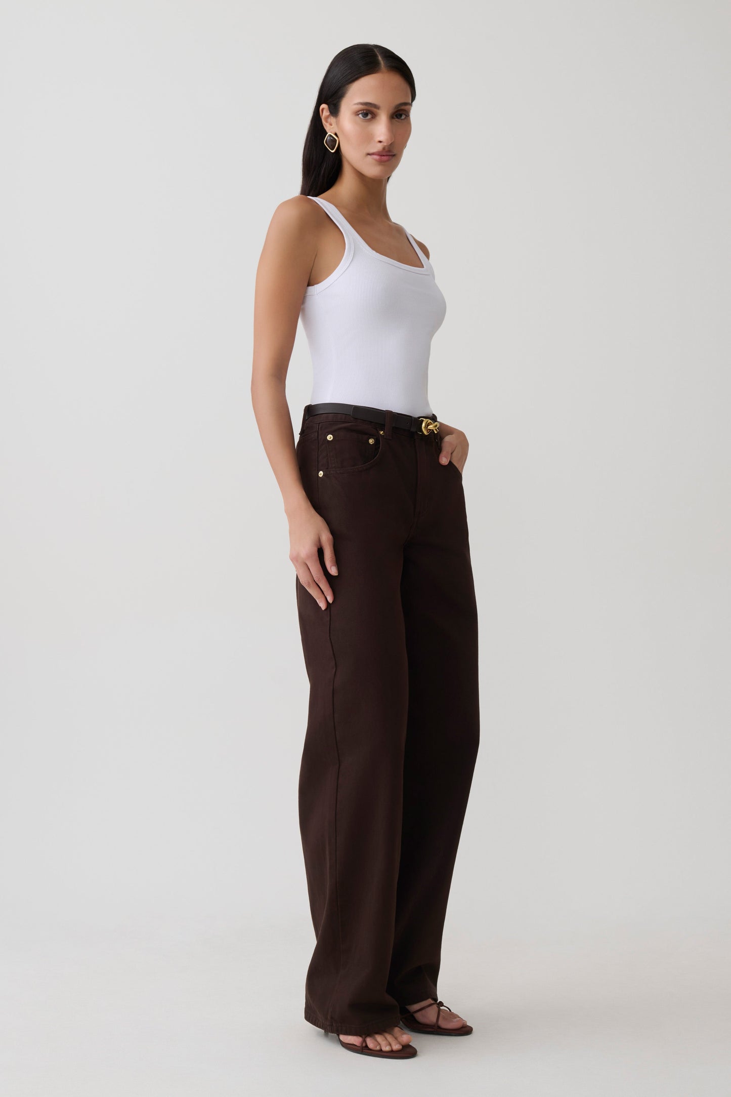 Ismay Square Neck Tank - White