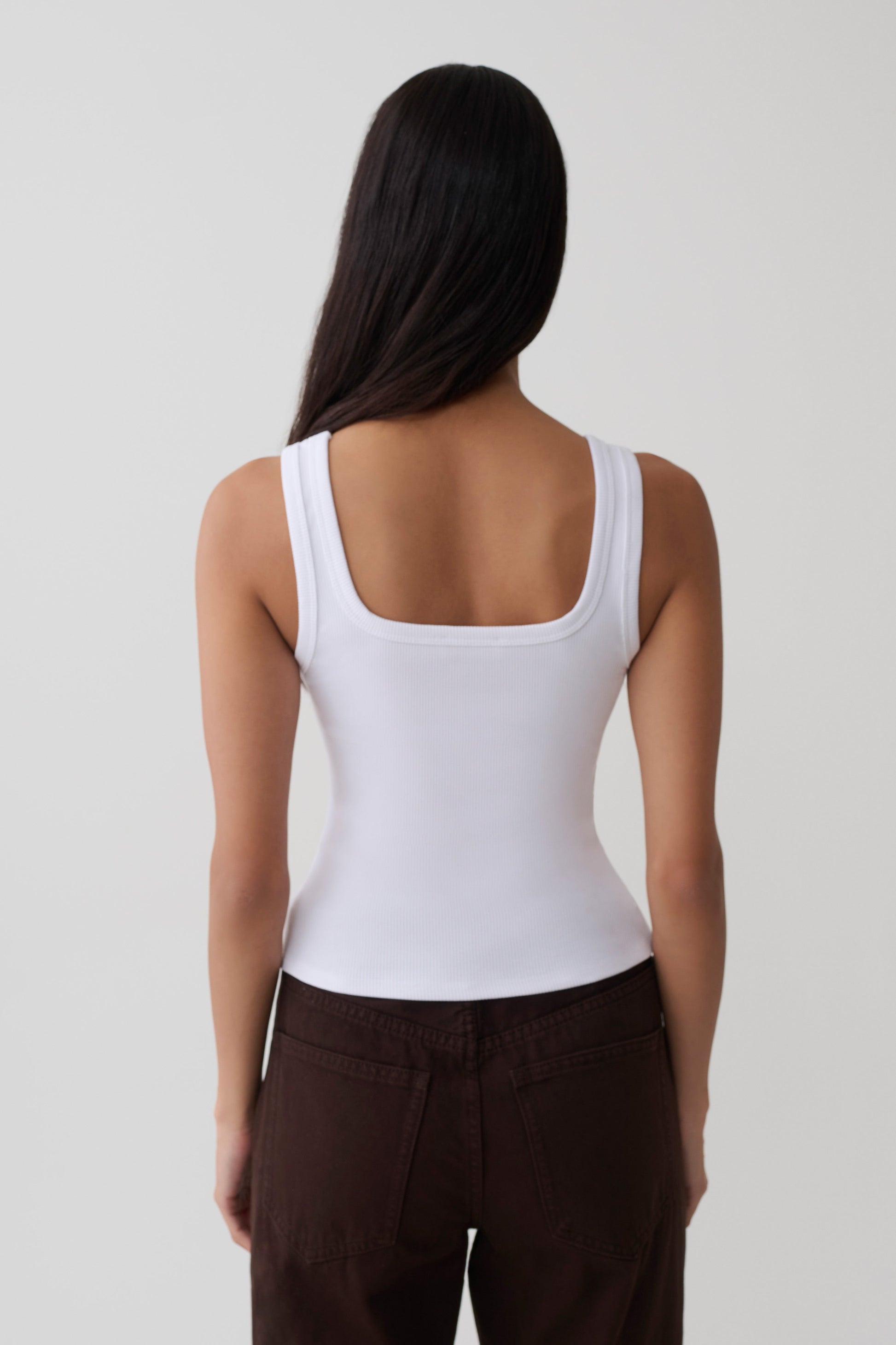 Ismay Square Neck Tank - White #2