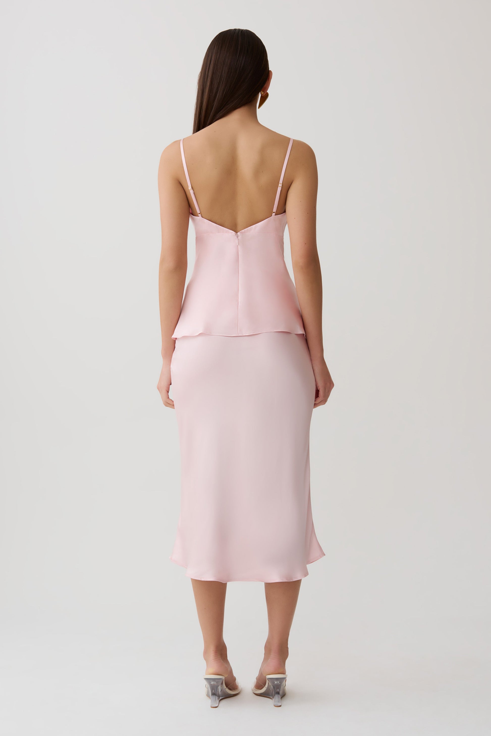 Hattie Satin Sleeveless Top - Pale Pink #5