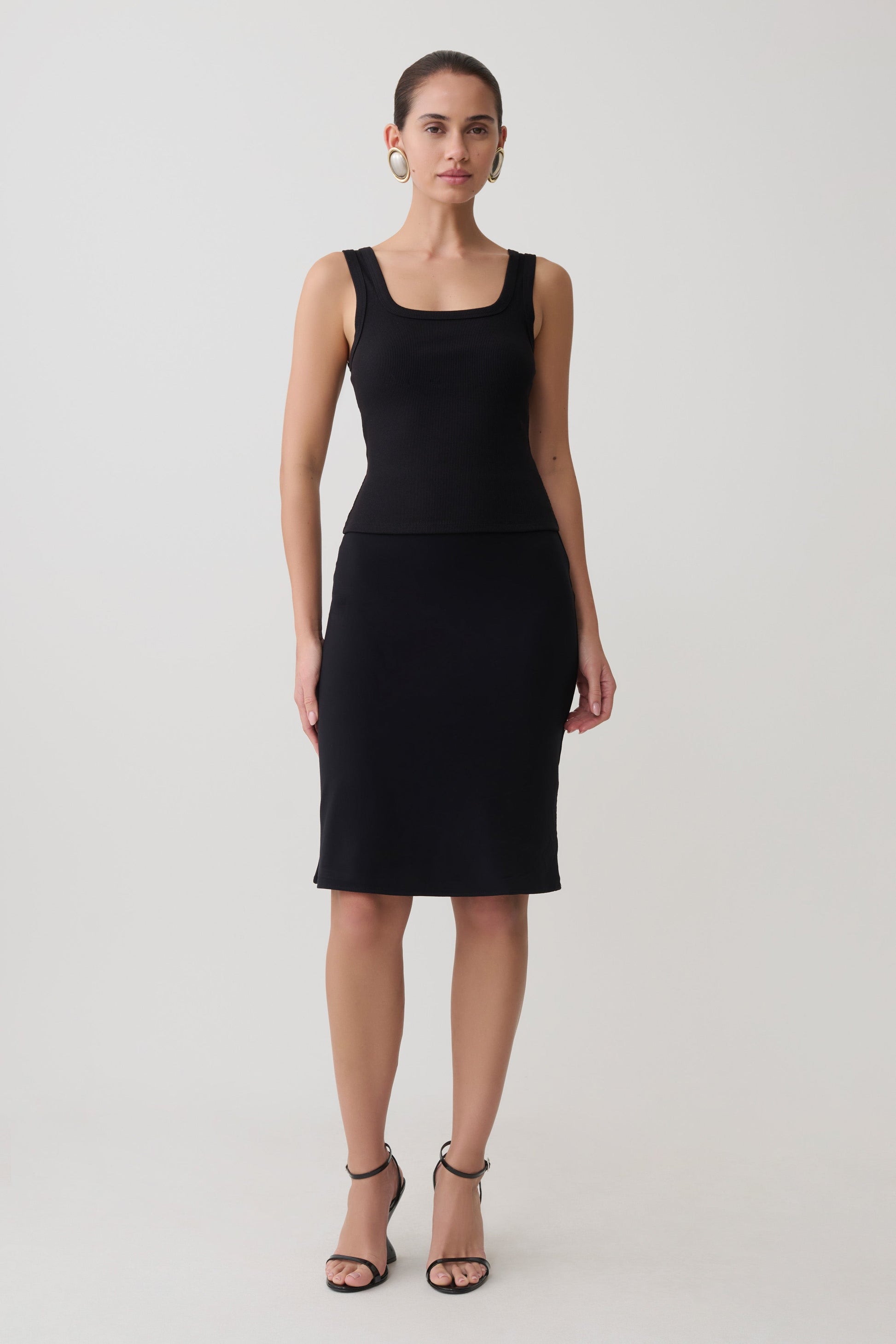 Ismay Square Neck Tank - Black #7