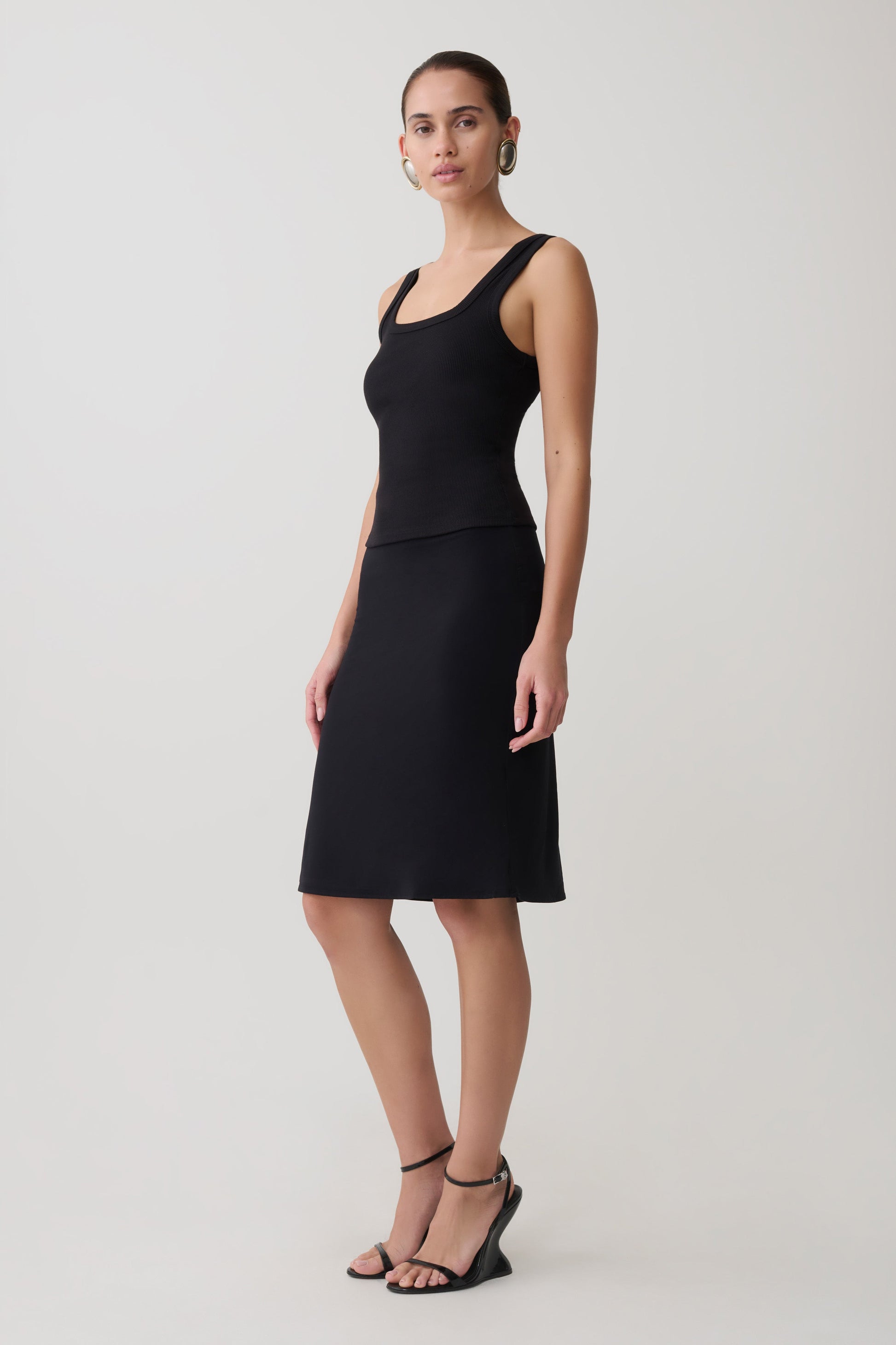 Ismay Square Neck Tank - Black #5