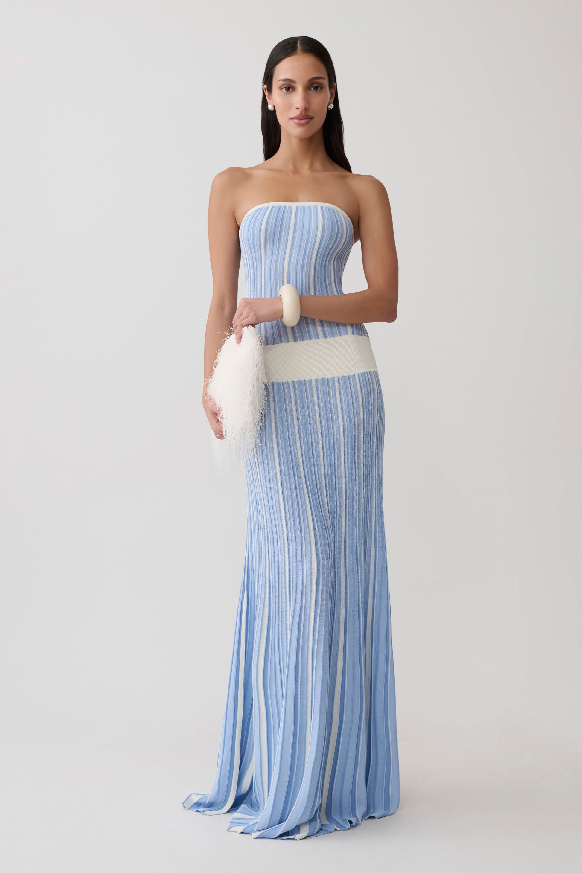 Joyce Stripe Maxi Knit Dress - Blue #5