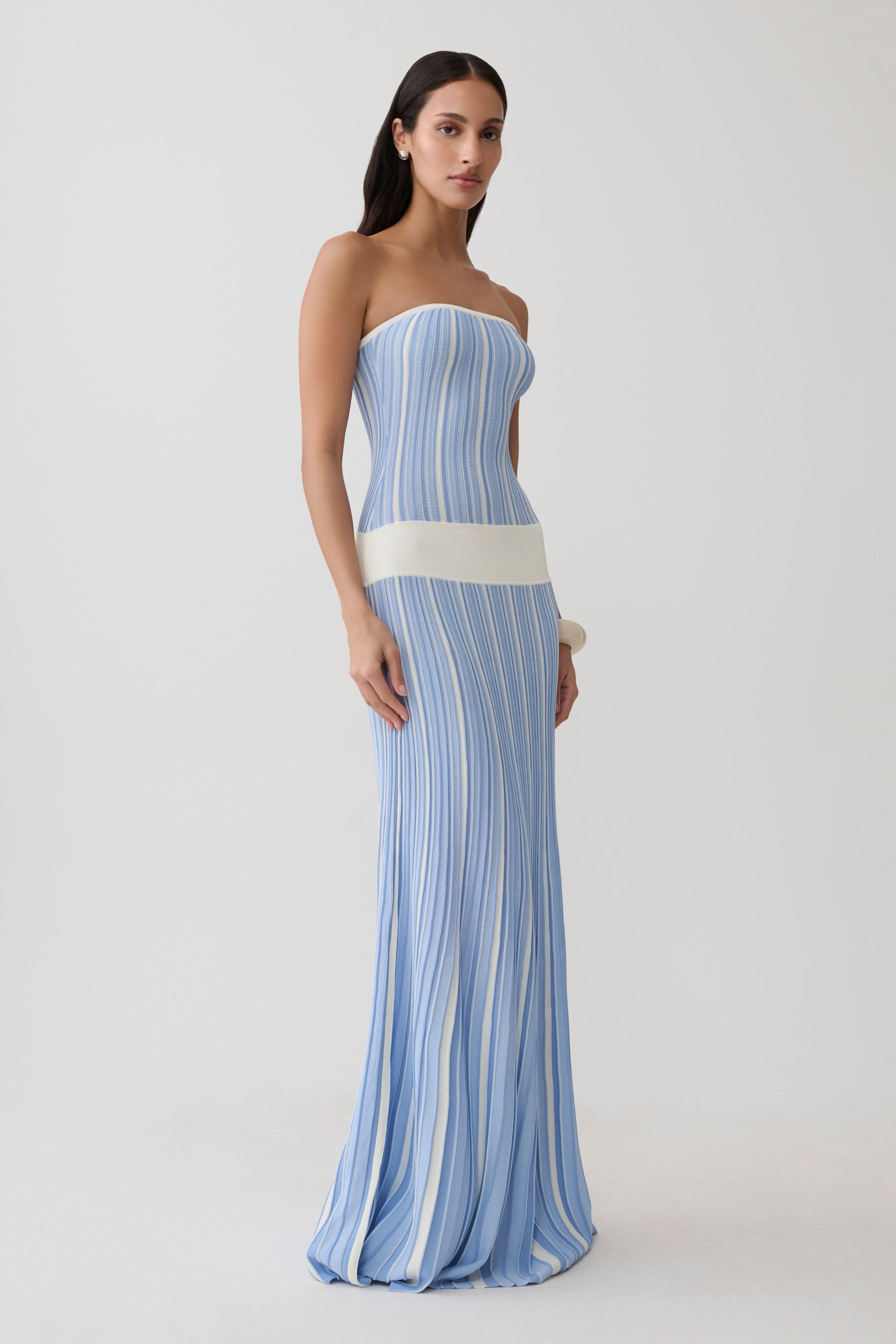 Joyce Stripe Maxi Knit Dress - Blue #4