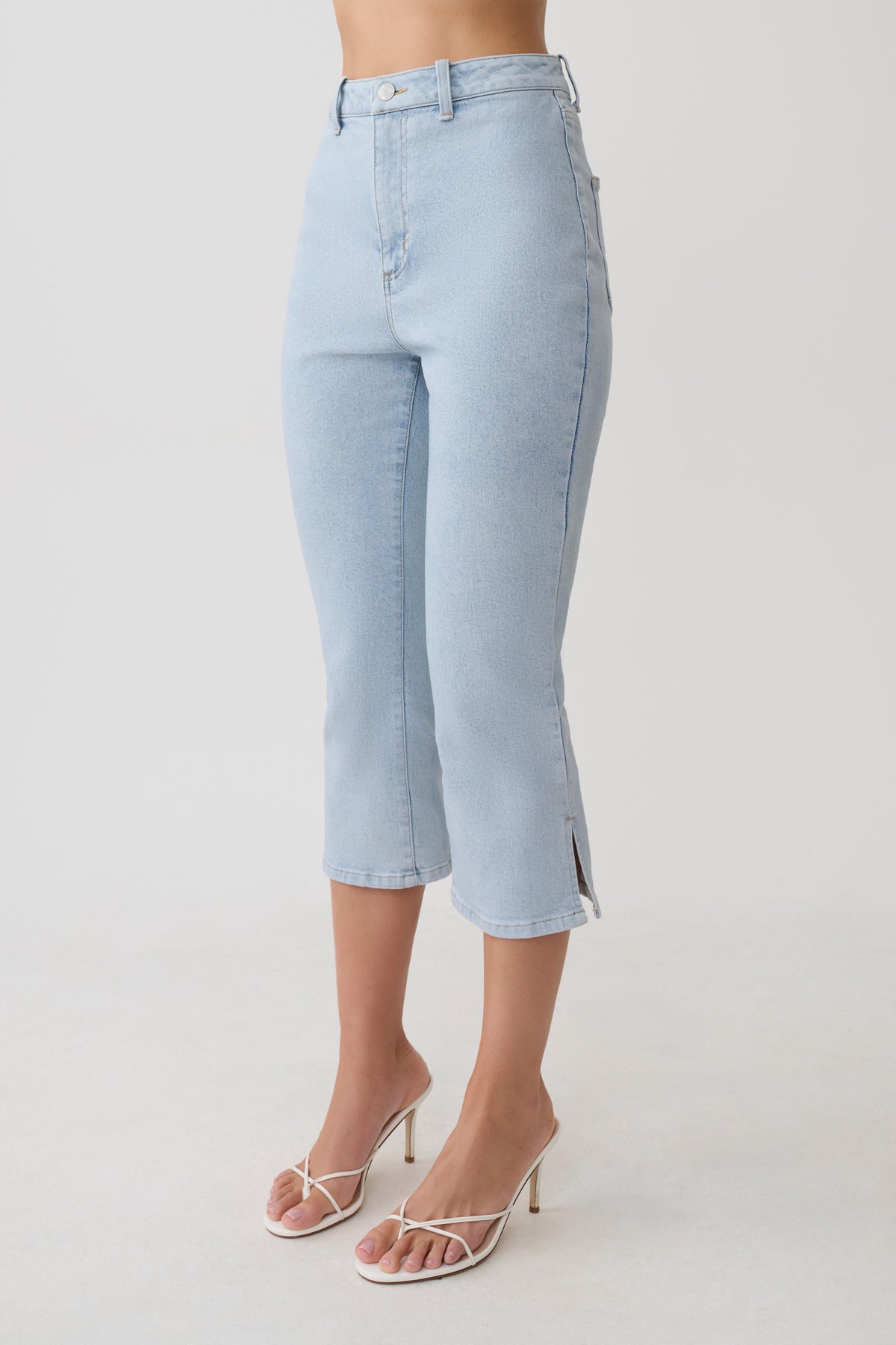 Mary Denim Capris - Light Blue #4
