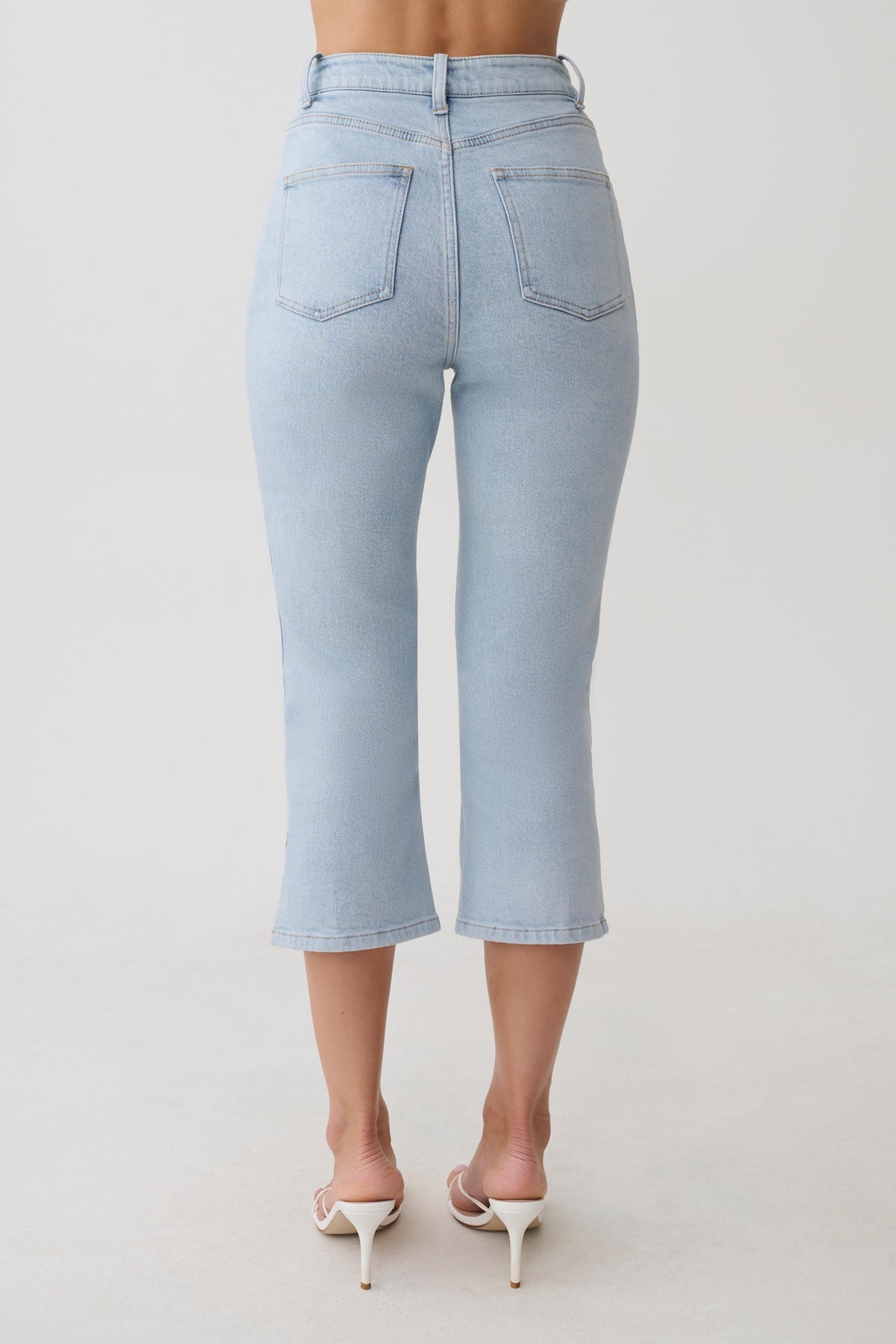 Mary Denim Capris - Light Blue #5