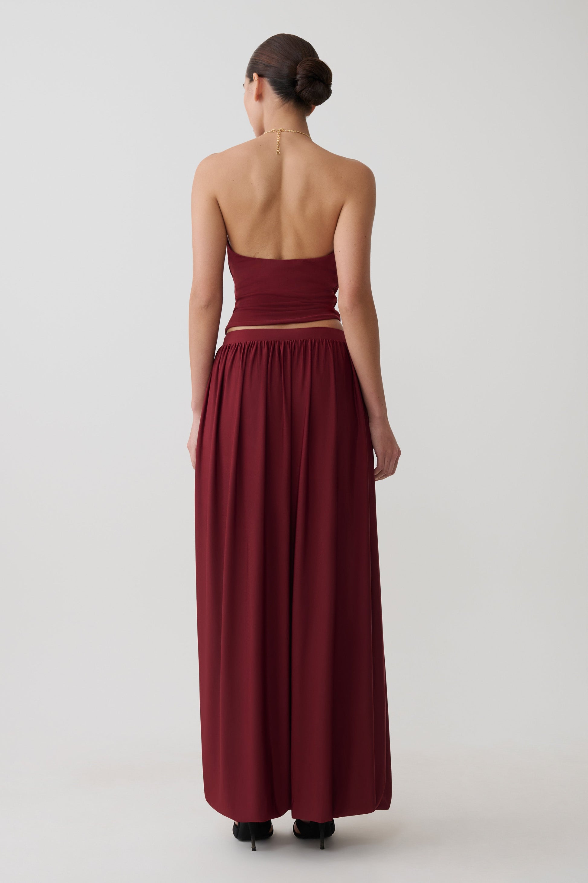 Banks Halter Neck Top With Hardware - Wine #5