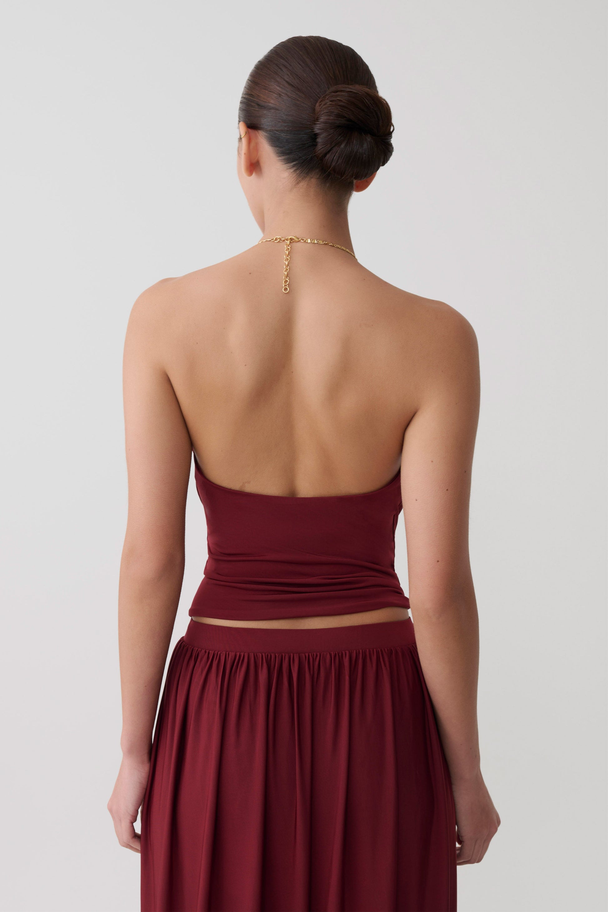 Banks Halter Neck Top With Hardware - Wine #2