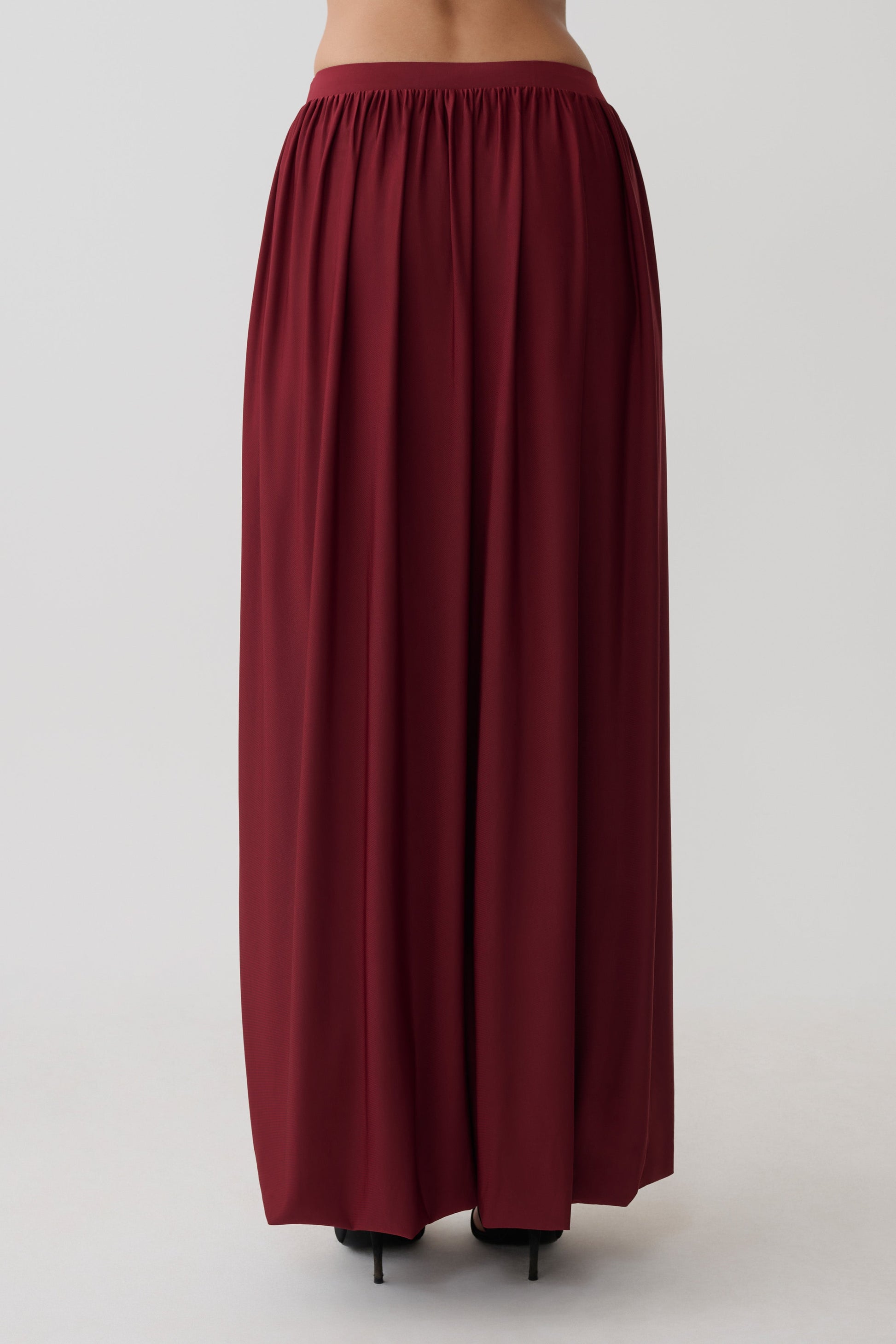 Banks Bubble Hem Midi Skirt - Wine #6