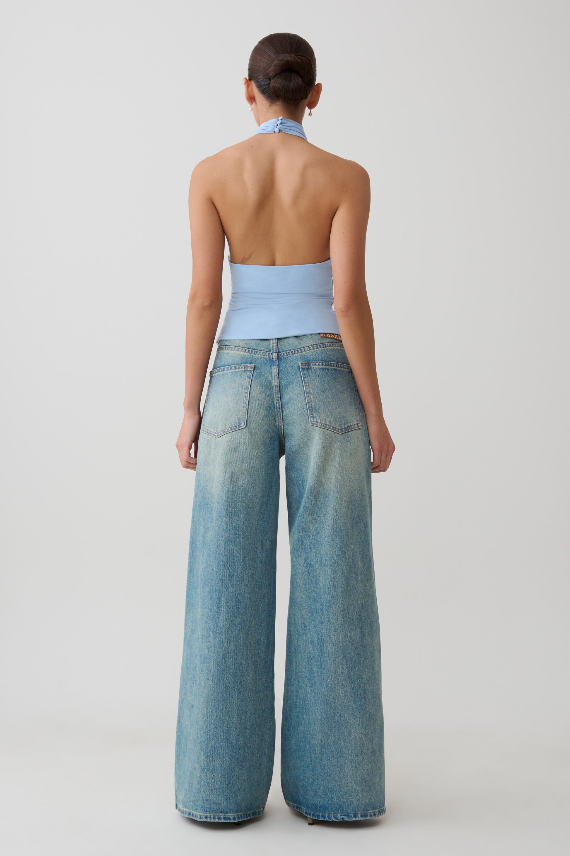 Maki Viscose Sleeveless Halter Top - Blue #6